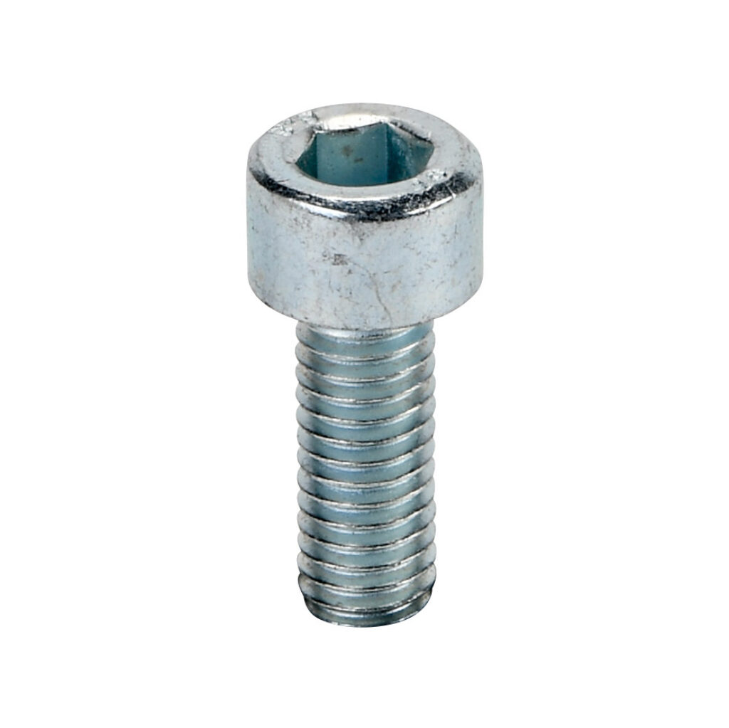 161095 - FATH socket head cap screw, silver, M6-1.0 x 16mm, zinc plated steel, slot size 6/8/10. Package of 10. For use with all T-slotted rails. Manufacturer part number: 4DIN912M0616M.