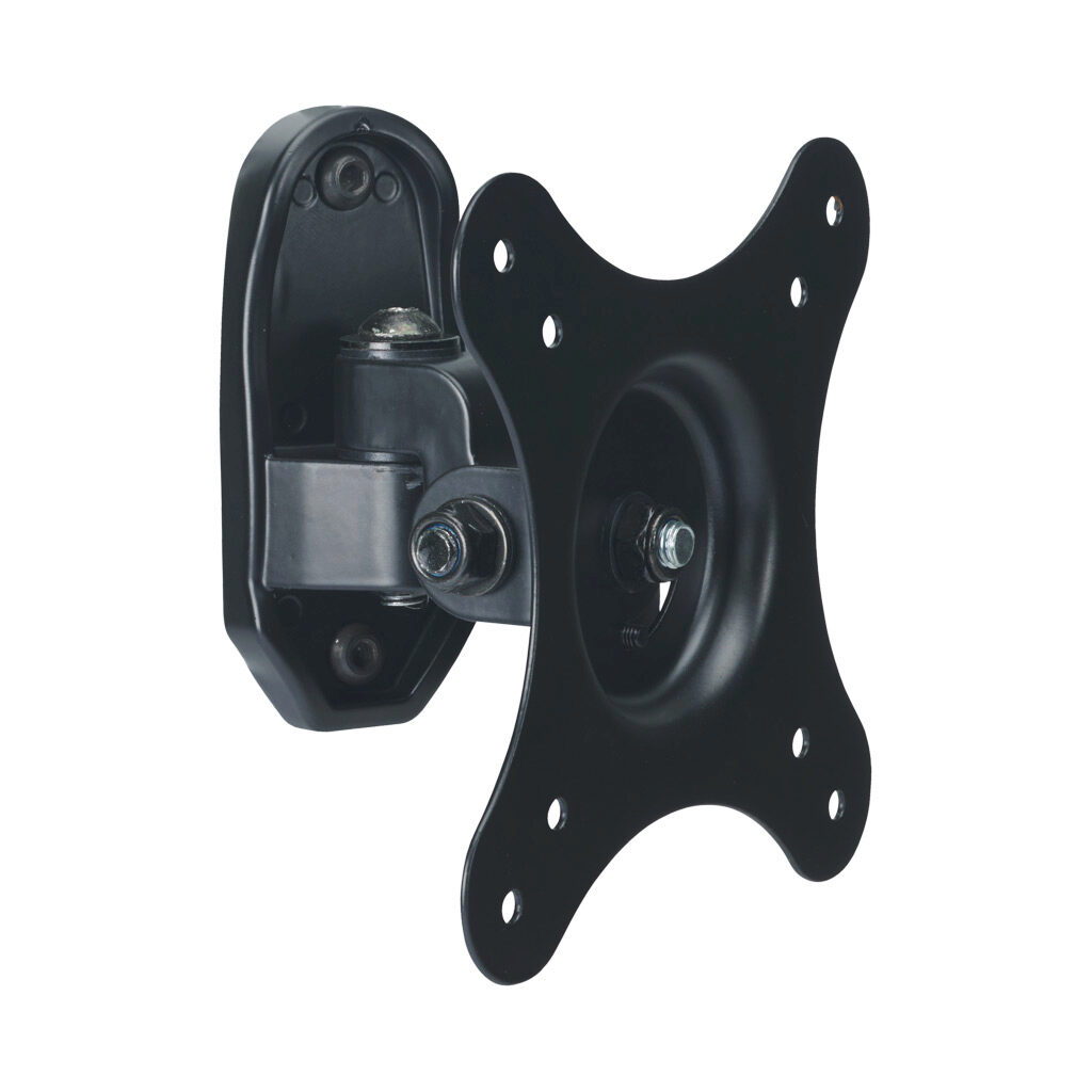 162893 - FATH swivel monitor mount, black, 125 x 131.5 x 79.3mm, nylon/steel, slot size 8/10/6. For use with all T-slotted rails. Mounting hardware included. Manufacturer part number: 061ESMS75100.