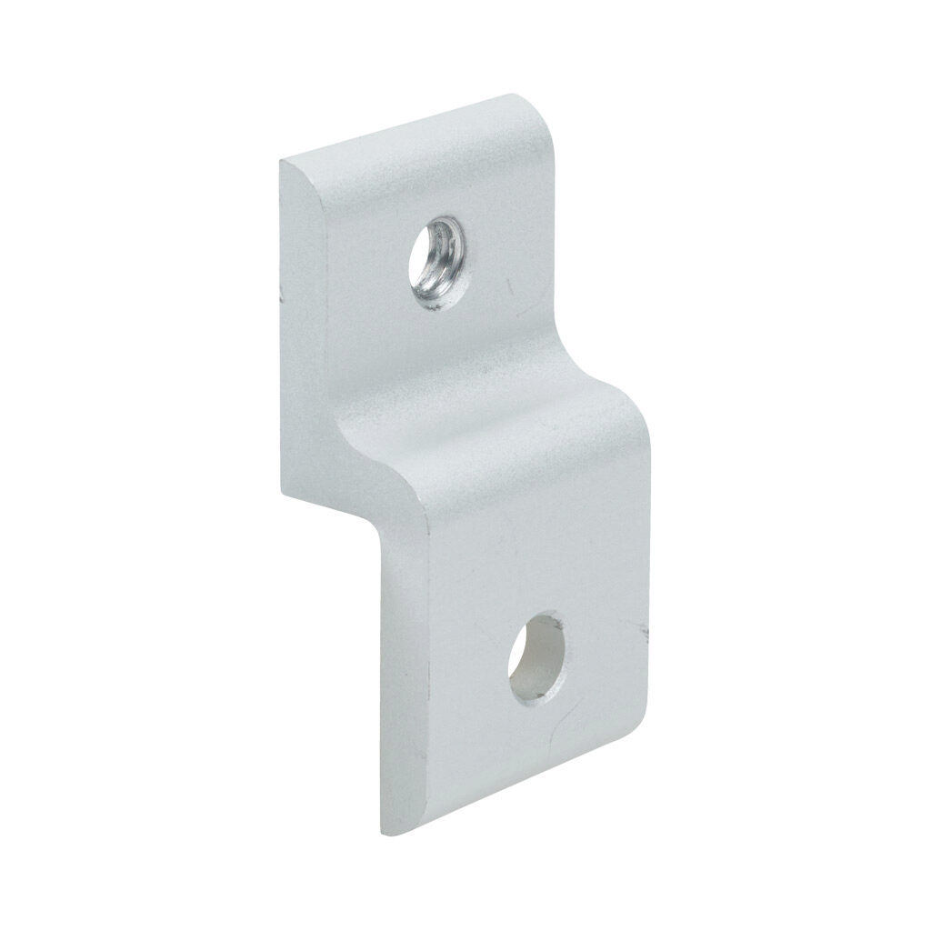 162910 - FATH panel holder, silver, anodized aluminum, slot size 6. For use with all 1in and 2in profile T-slotted rails. Manufacturer part number: 093P25N.
