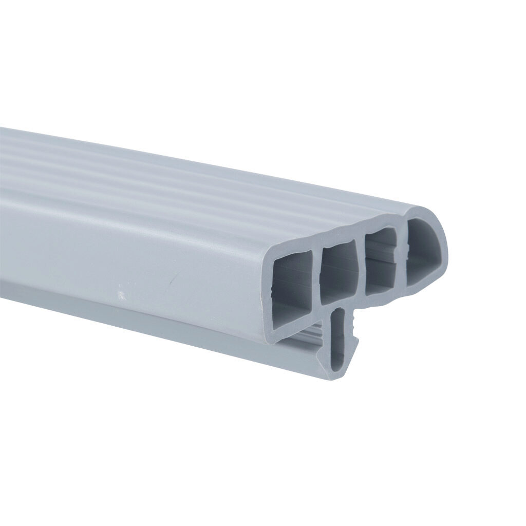 162930 - FATH corner protection profile, gray, 2000mm, thermoplastic rubber, slot size 8. Package of 5. For use with all 1.5in, 3in, 40mm and 80mm profile T-slotted rails. Manufacturer part number: 092325.