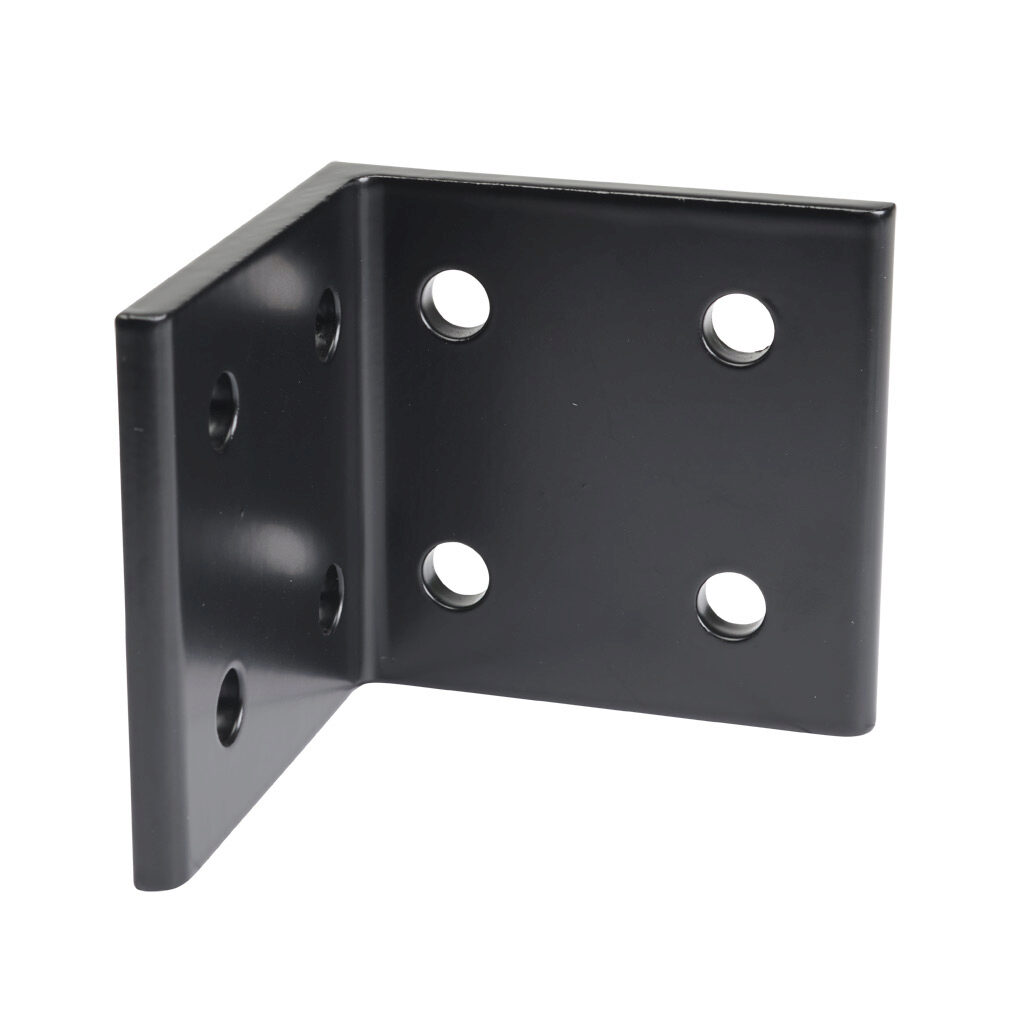 166326 - FATH inside corner bracket, black, 90-degree, 8 holes, aluminum, slot size 8. For use with all 1.5in and 3in profile T-slotted rails. Manufacturer part number: 093WD7676S.