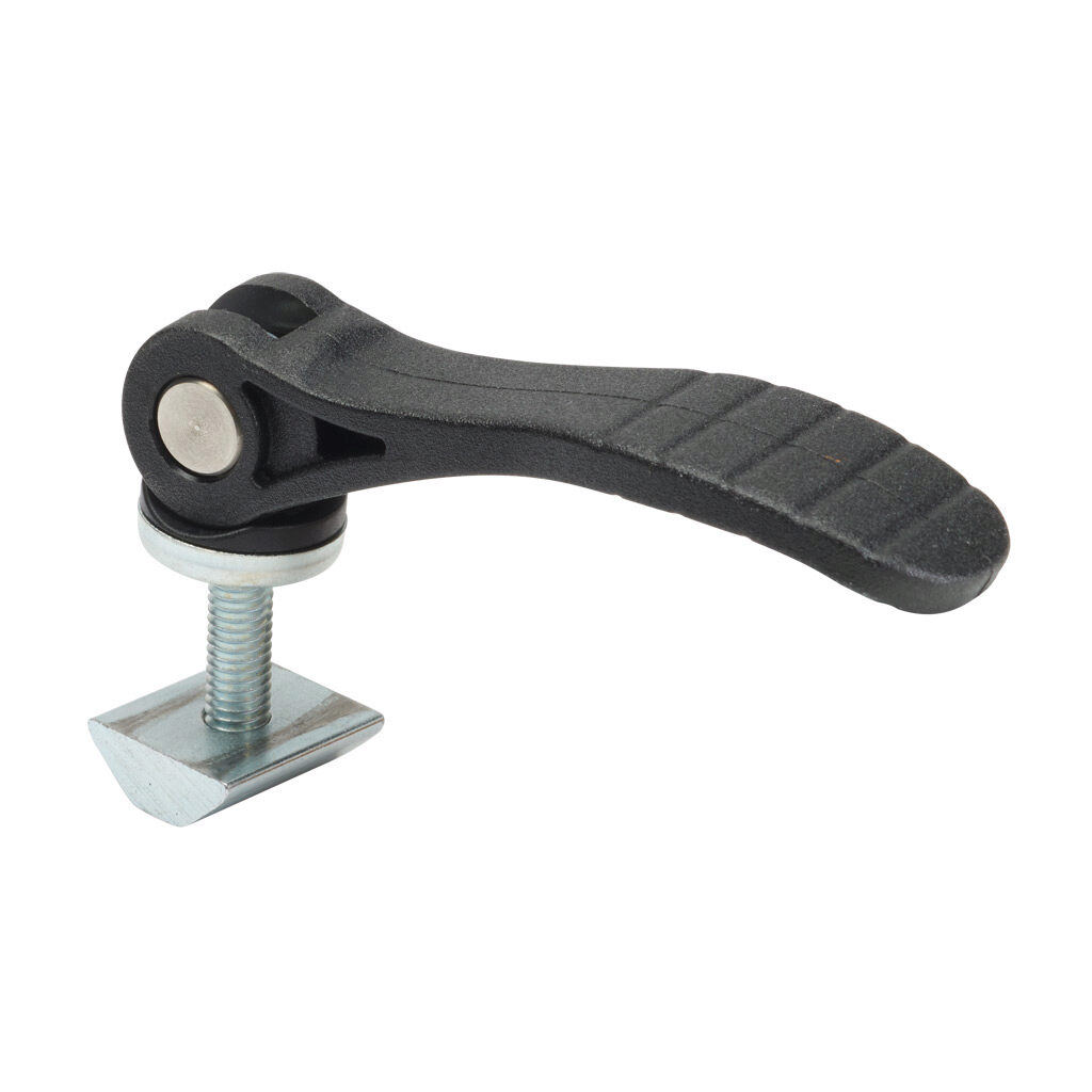 166349 - FATH cam lever brake, black, plastic/steel, slot size 8. For use with FATH single- and double-flange linear bearings. Manufacturer part number: 093SDFB01.