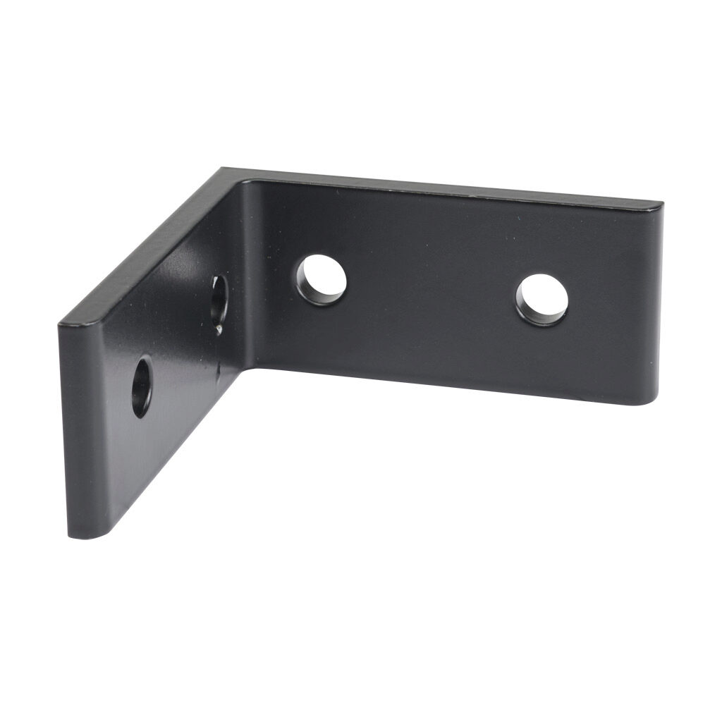166383 - FATH tall inside corner bracket, black, 90-degree, 4 holes, aluminum, slot size 8. For use with all 40mm and 80mm profile T-slotted rails. Manufacturer part number: 093WD4080S.