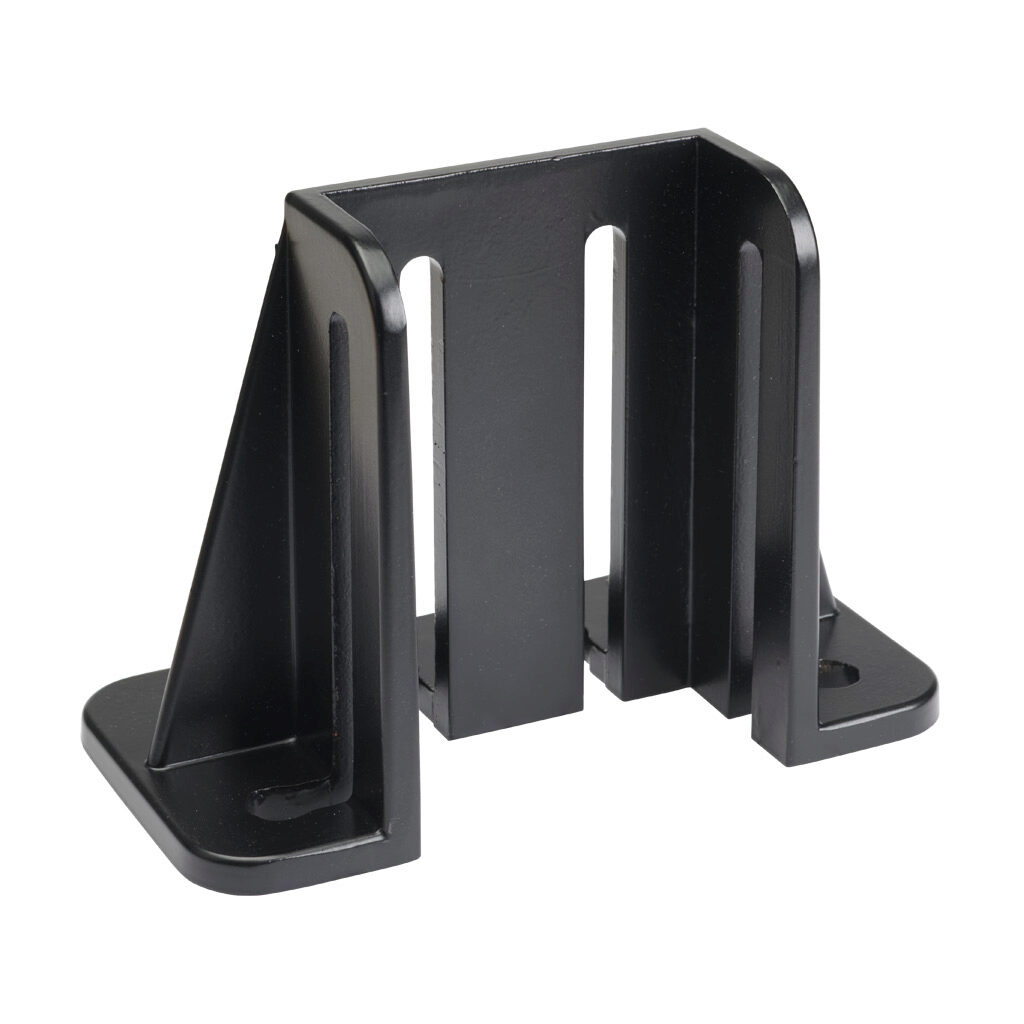 166392 - FATH foot console, black, 40 x 80mm, die-cast aluminum, slot size 8. For use with all 80mm T-slotted rails. Manufacturer part number: 098G3876L85168AS.