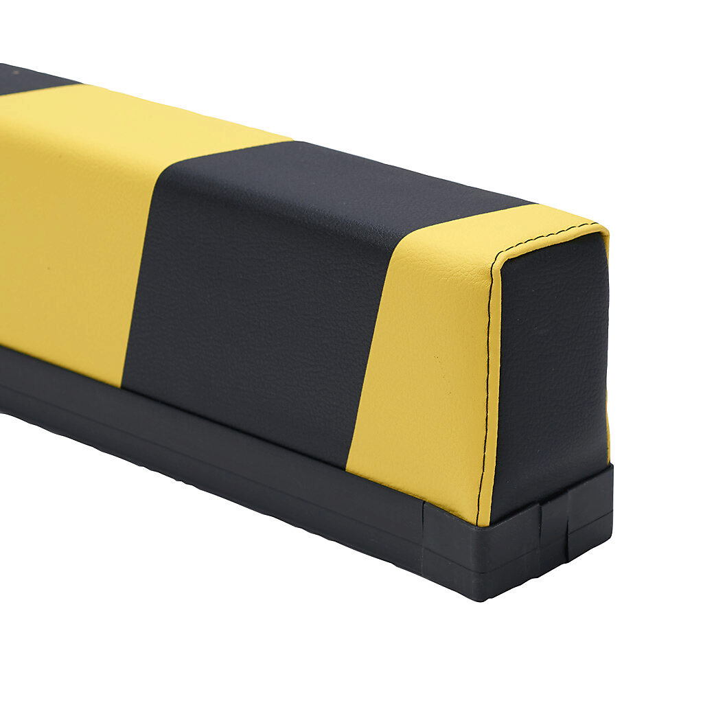 1701-3690 - ASO Safety Solutions safety contact bumper, 60 x 100mm, 1ft length, yellow and black, (1) 3-pin male M8 connector and (1) 3-pin female M8 connector, 4.7in/120mm cable length. Aluminum mounting rail included.