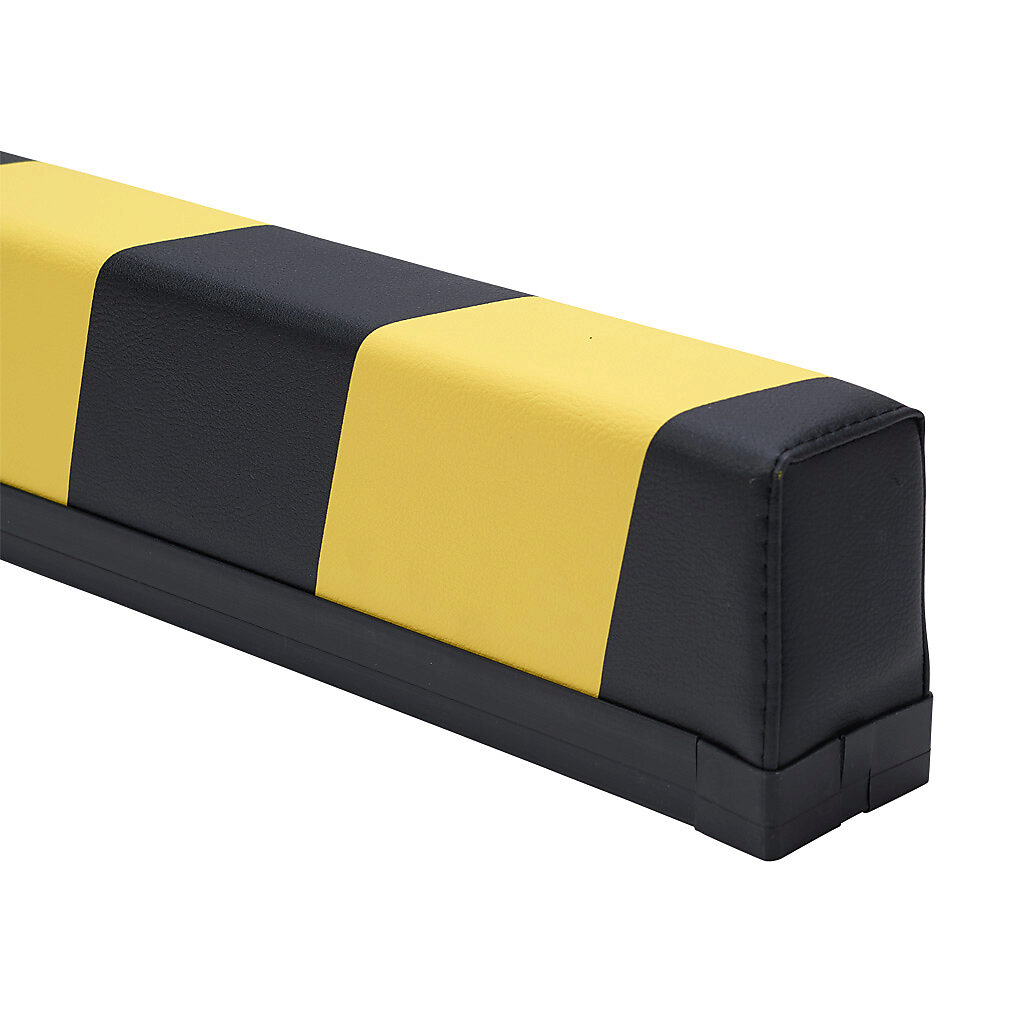 1701-3730 - ASO Safety Solutions safety contact bumper, 60 x 100mm, 3ft length, yellow and black, (1) 3-pin male M8 connector and (1) 3-pin female M8 connector, 4.7in/120mm cable length. Aluminum mounting rail included.