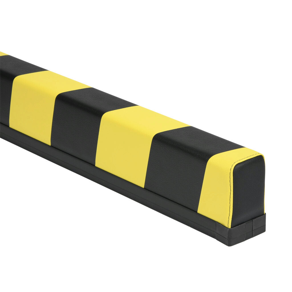 1701-4770 - ASO Safety Solutions safety contact bumper, 60 x 100mm, 6ft length, yellow and black, (1) 3-pin male M8 connector and (1) 3-pin female M8 connector, 4.7in/120mm cable length. Aluminum mounting rail included.