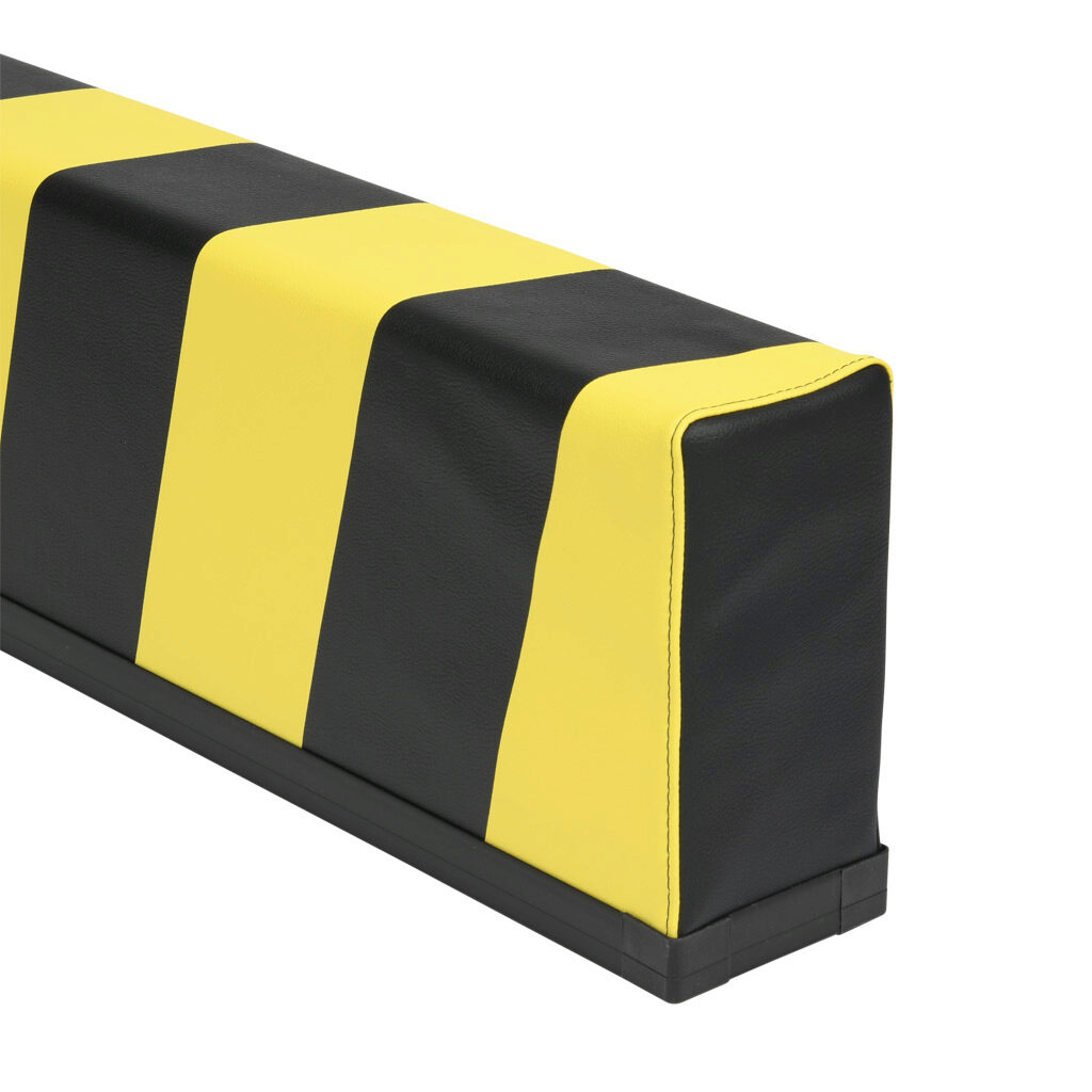 1701-4800 - ASO Safety Solutions safety contact bumper, 100 x 200mm, 3ft length, yellow and black, (1) 3-pin male M8 connector and (1) 3-pin female M8 connector, 4.7in/120mm cable length. Aluminum mounting rail included.