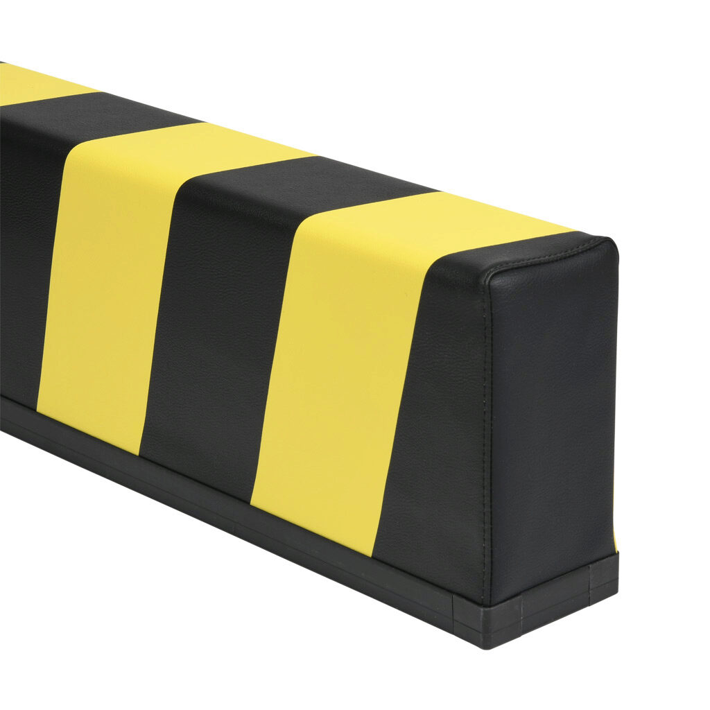 1701-4820 - ASO Safety Solutions safety contact bumper, 100 x 200mm, 5ft length, yellow and black, (1) 3-pin male M8 connector and (1) 3-pin female M8 connector, 4.7in/120mm cable length. Aluminum mounting rail included.