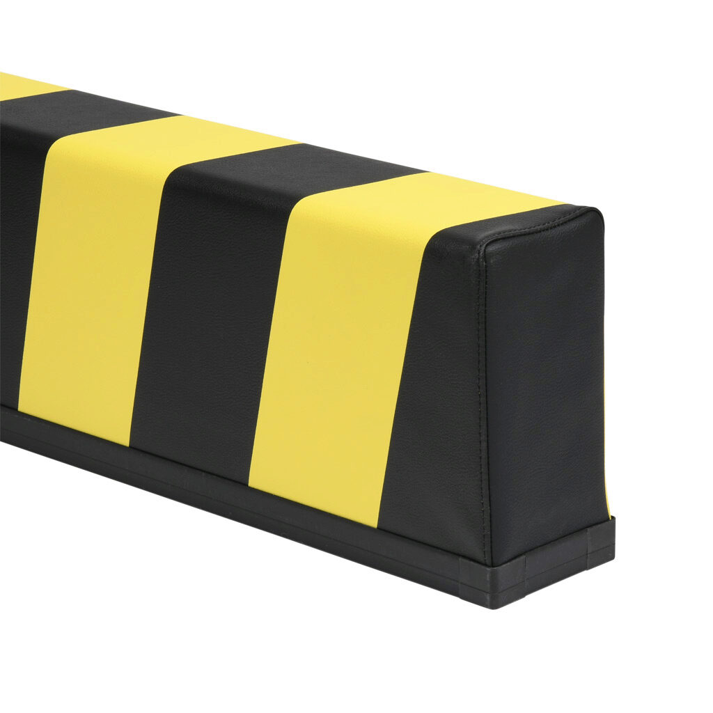 1701-4830 - ASO Safety Solutions safety contact bumper, 100 x 200mm, 6ft length, yellow and black, (1) 3-pin male M8 connector and (1) 3-pin female M8 connector, 4.7in/120mm cable length. Aluminum mounting rail included.