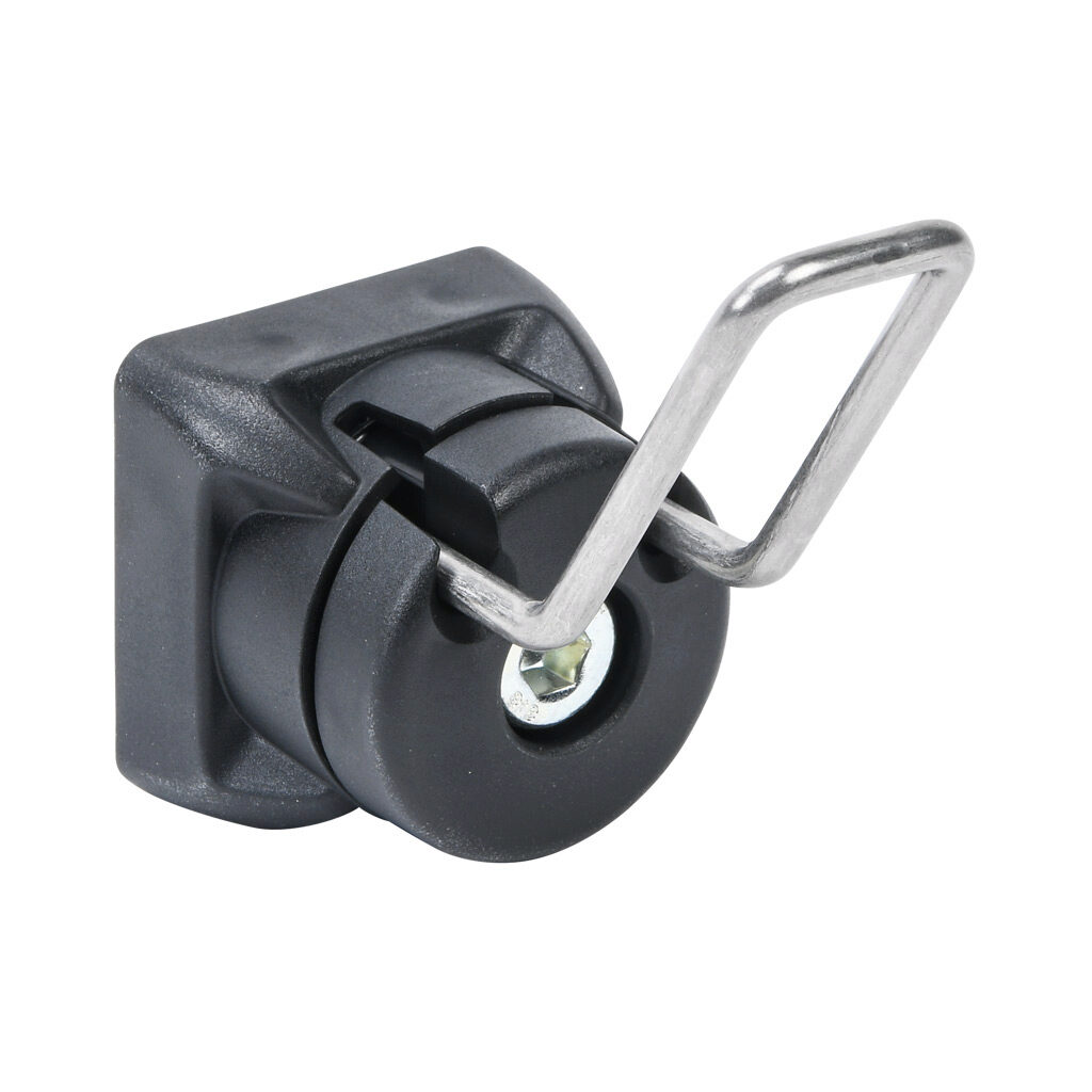 172486 - FATH tool hook, black, 7/38 - 24, glass ball reinforced nylon/stainless steel/steel, slot size 8/10. For use with all 1.5in, 3in, 40mm, 45mm, 80mm and 90mm profile T-slotted rails. Manufacturer part number: 6TH240NA3040S01.