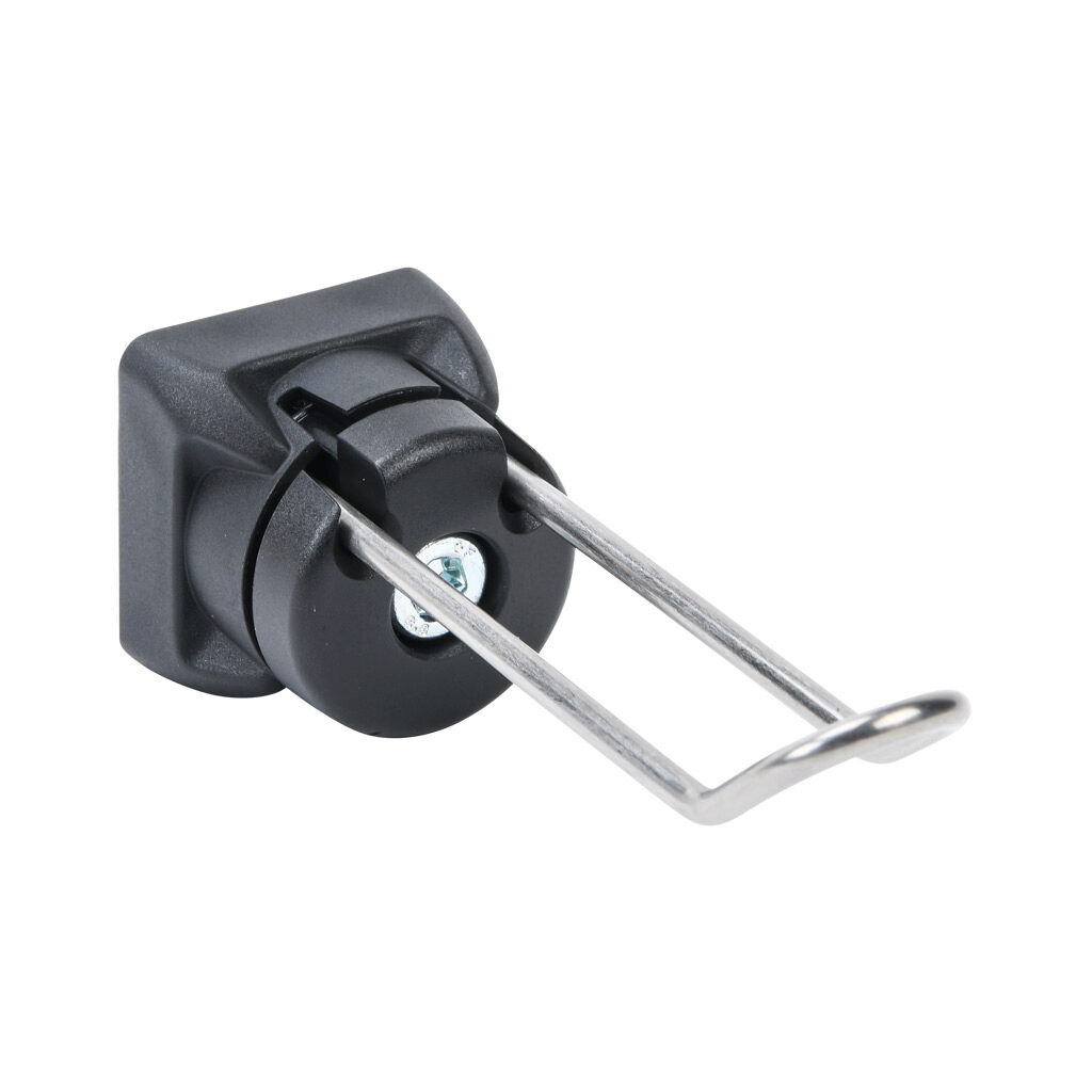 172487 - FATH tool hook, black, 59/19 - 24, glass ball reinforced nylon/stainless steel/steel, slot size 8/10. For use with all 1.5in, 3in, 40mm, 45mm, 80mm and 90mm profile T-slotted rails. Manufacturer part number: 6TH240NA8020S01.