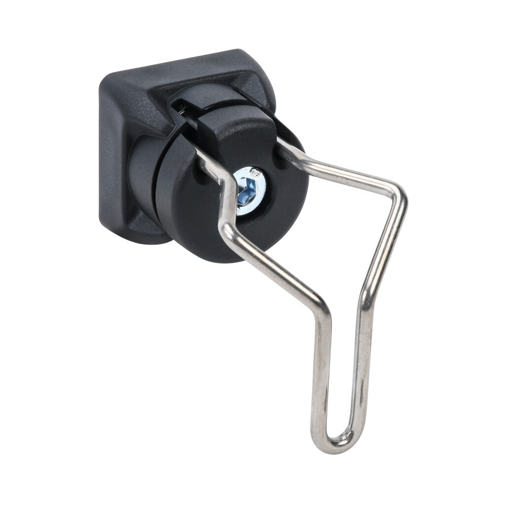 172498 - FATH cloth clip, black, glass ball reinforced nylon/stainless steel/steel, slot size 8/10. For use with all 1.5in, 3in, 40mm, 45mm, 80mm and 90mm profile T-slotted rails. Manufacturer part number: 6TH240NG5050S01.