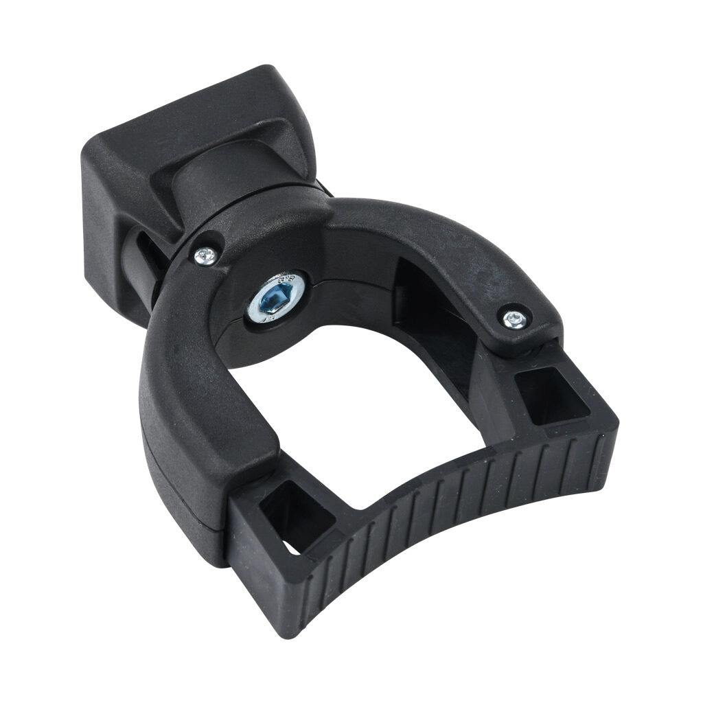 172533 - FATH broom holder, black, glass ball reinforced nylon/glass fiber reinforced nylon/spring steel/steel, slot size 8/10. For use with all 1.5in, 3in, 40mm, 45mm, 80mm and 90mm profile T-slotted rails. Manufacturer part number: 6TM840NX2030S01.
