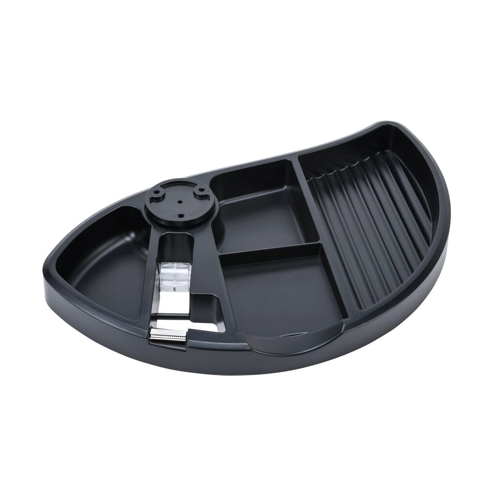 172541 - FATH pivoting storage tray, black, ABS plastic, slot size 6/8/10. For use with all wood workstation tops. Manufacturer part number: 93818.