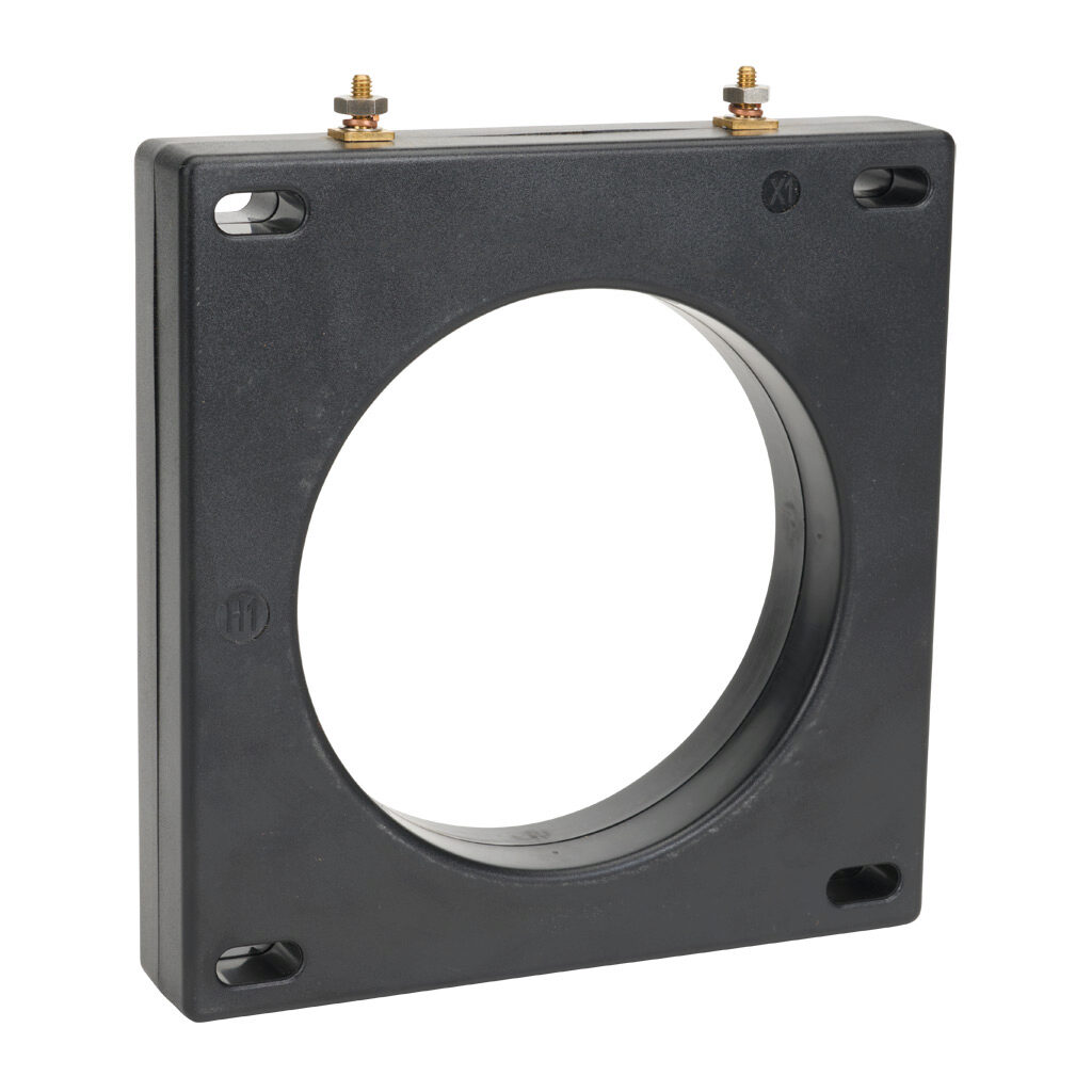 19SHT-202 - Sifam Tinsley AC current transformer, solid core, 2000A primary, 5A secondary, 4.25in diameter sensing window, +/- 1% accuracy, 8-32 terminal stud with nut.