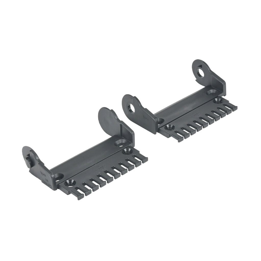 2100-34PZB - igus bracket, 0.98in inside height, 4.06in inside width, 90 to -48 deg pivoting, polyamide, black. For use with 2400 and 2500 series energy chain.