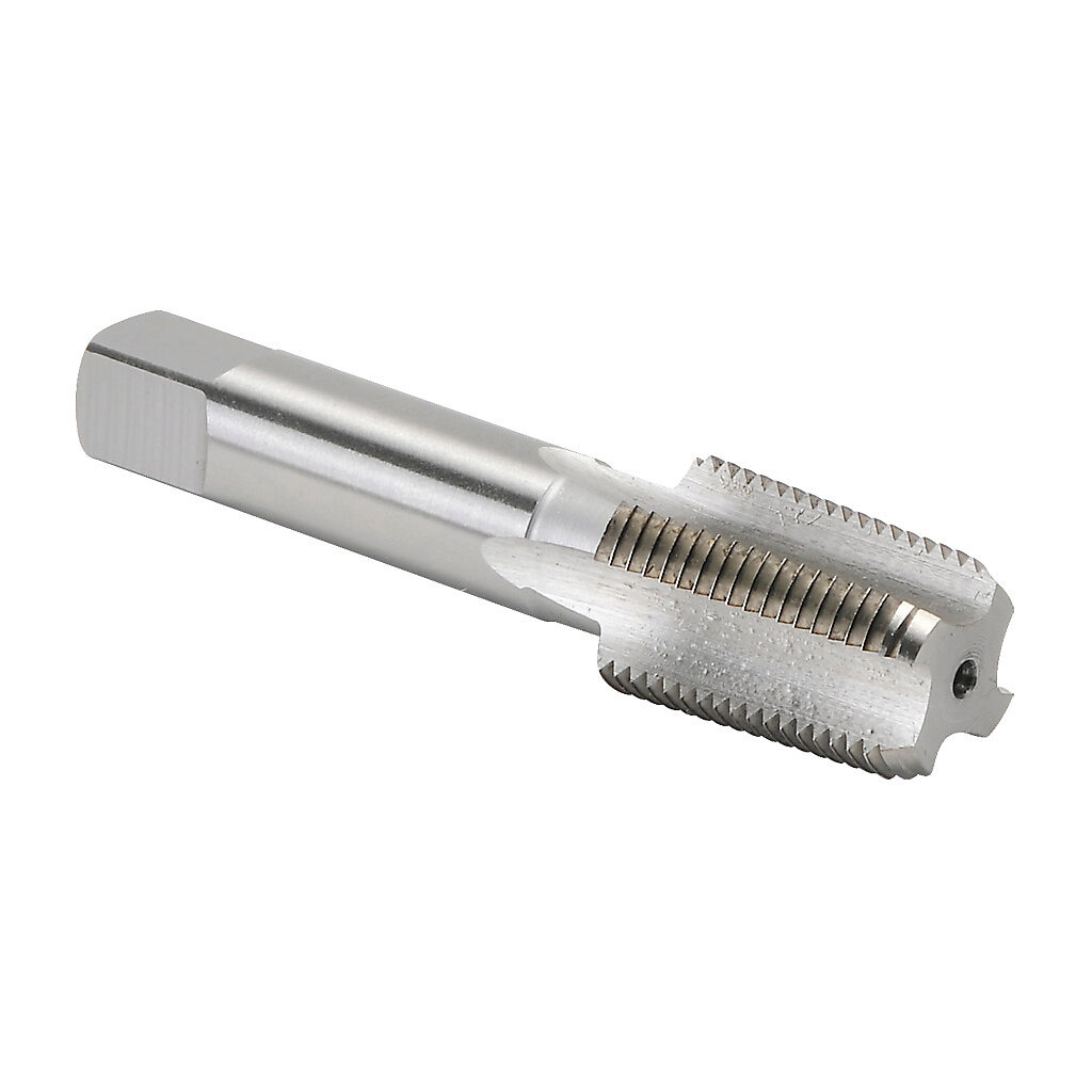 231038NPT - RUKO hand tap, 3/8-18 NPT, square shank per DIN 10, high-speed steel (HSS), bright finish.