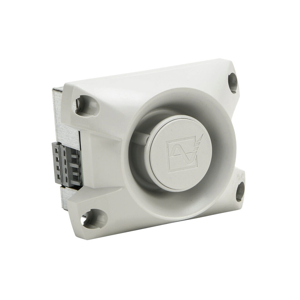 23310150900 - Pfannenberg PATROL series audible signal horn, 105 dB at 1m, 150 Hz to 2.9 kHz tone frequency, (80) selectable tone(s), 115 VAC, panel mount, ABS/polycarbonate housing, gray, IP66, NEMA 4/4X.