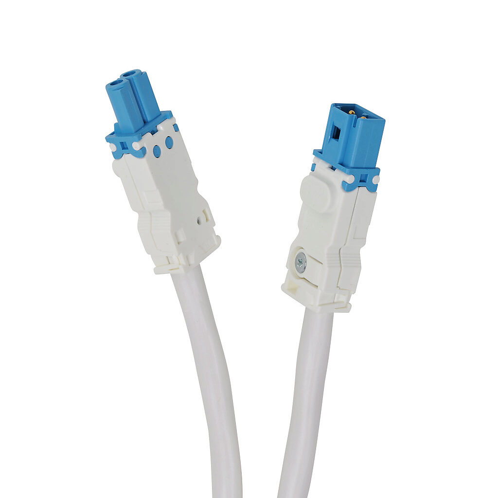 244363 - Stego power extension cable, input to output, 3.2ft/1m cable length. For use with DC LED 0254 series enclosure light fixtures.