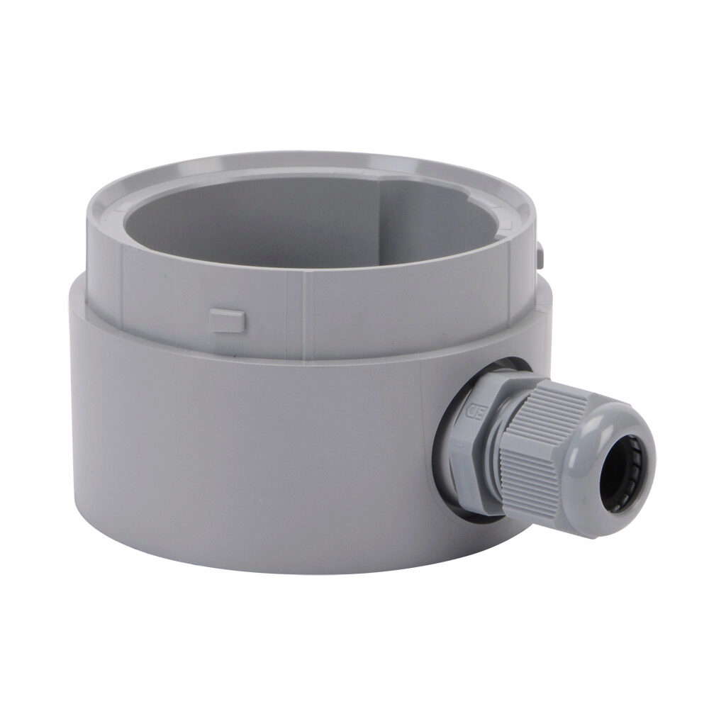 26170002 - WERMA EvoSIGNAL Midi series mounting base adapter with cable gland, base mount, gray, ABS plastic. For use with WERMA EvoSIGNAL Midi industrial signal beacons, audible-visual signal beacons and audible signal horns.