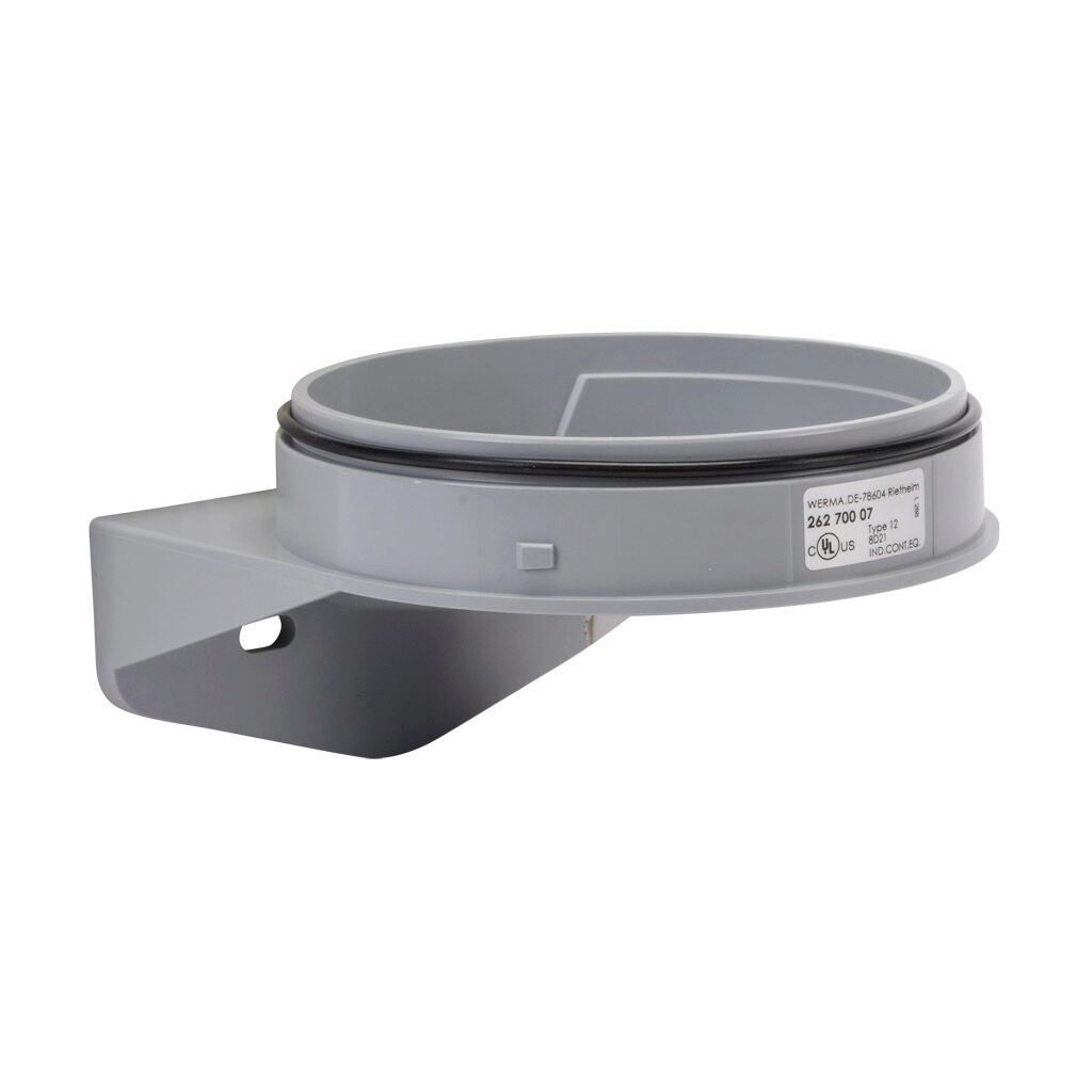 26270007 - WERMA EvoSIGNAL Maxi series mounting bracket adapter, gray, ABS plastic. For use with WERMA EvoSIGNAL Maxi industrial signal beacons.