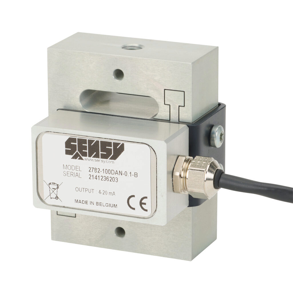 2782-100DAN-0.1-B - Sensy tension and compression load cell, 220 lb/100 kg, +/- 0.1% of full scale accuracy, current signal range(s) of 4-20 mA, 12-30 VDC, anodized aluminum alloy, IP54, 6.5ft/2m integral 3-wire shielded cable.