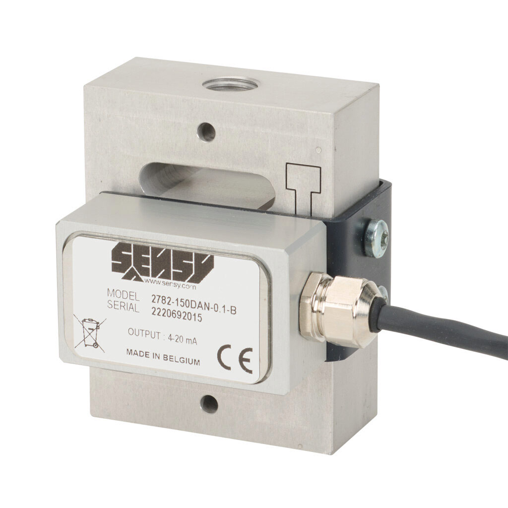 2782-150DAN-0.1-B - Sensy tension and compression load cell, 330 lb/150 kg, +/- 0.1% of full scale accuracy, current signal range(s) of 4-20 mA, 12-30 VDC, anodized aluminum alloy, IP54, 6.5ft/2m integral 3-wire shielded cable.