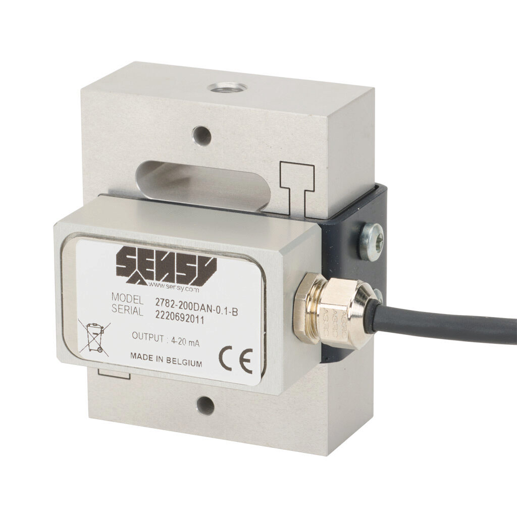 2782-200DAN-0.1-B - Sensy tension and compression load cell, 440 lb/200 kg, +/- 0.1% of full scale accuracy, current signal range(s) of 4-20 mA, 12-30 VDC, anodized aluminum alloy, IP54, 6.5ft/2m integral 3-wire shielded cable.