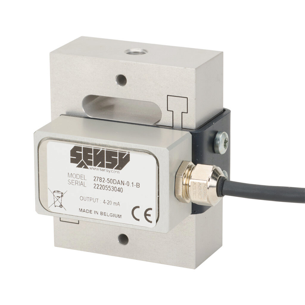 2782-50DAN-0.1-B - Sensy tension and compression load cell, 110 lb/50 kg, +/- 0.1% of full scale accuracy, current signal range(s) of 4-20 mA, 12-30 VDC, anodized aluminum alloy, IP54, 6.5ft/2m integral 3-wire shielded cable.