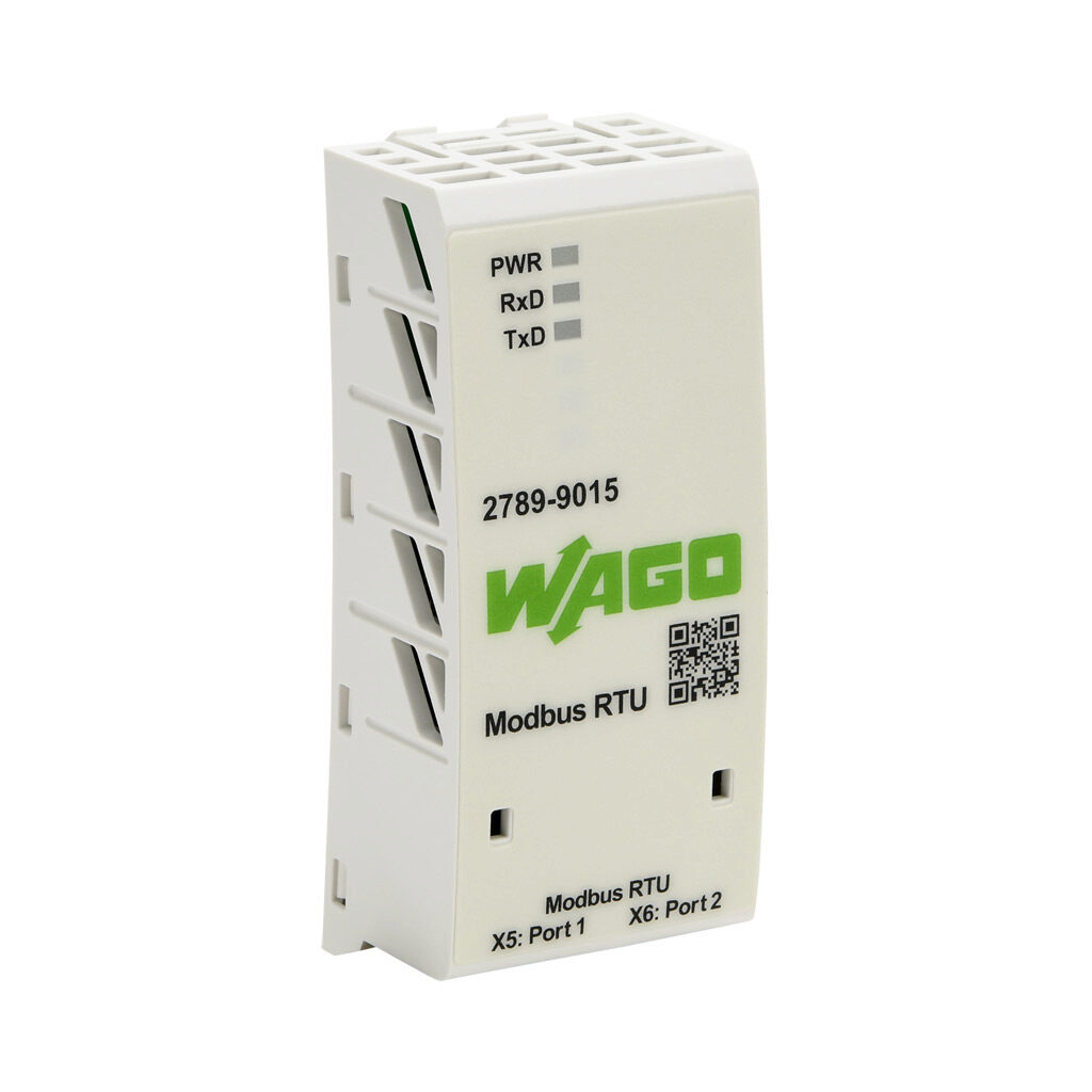2789-9015 - WAGO Pro2 series communication module, 2 ports, (2) RS-485 (RJ45) port(s), Modbus RTU, up to 115.2k baud. For use with WAGO Pro2 power supplies.