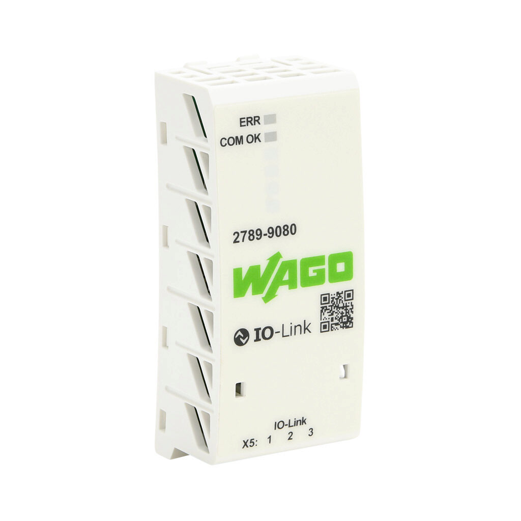 2789-9080 - WAGO Pro2 series communication module, 1 port, (1) 3-position removable terminal port(s), IO-Link Class A Device, IO-Link COM3. For use with WAGO Pro2 power supplies.