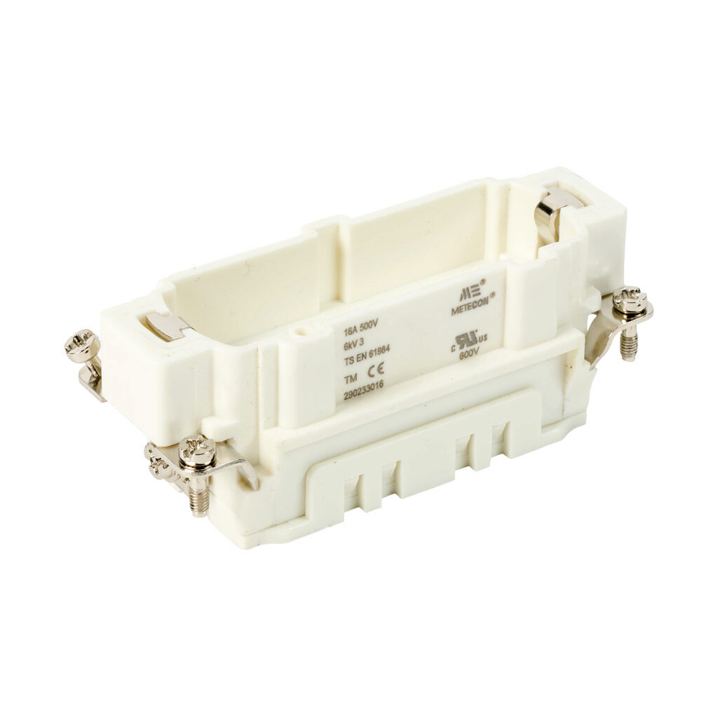 290233016 - METE male insert, connector housing size 16B, 16-pole, crimped contact, 16 amp, 600 VAC/VDC, poles numbered 1 to 16. For use with METE multi-wire housings. Requires 16 amp male contacts METE 14106xxx.