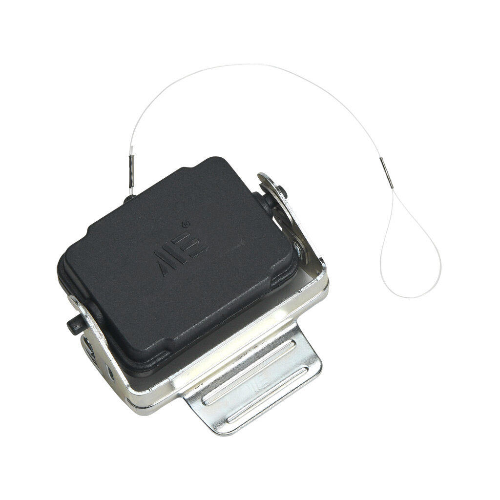 29646S - METE cover housing, single lever, connector housing size 6B, gray, heavy-duty thermoplastic. For use with METE size 6B 2-peg connector housings.