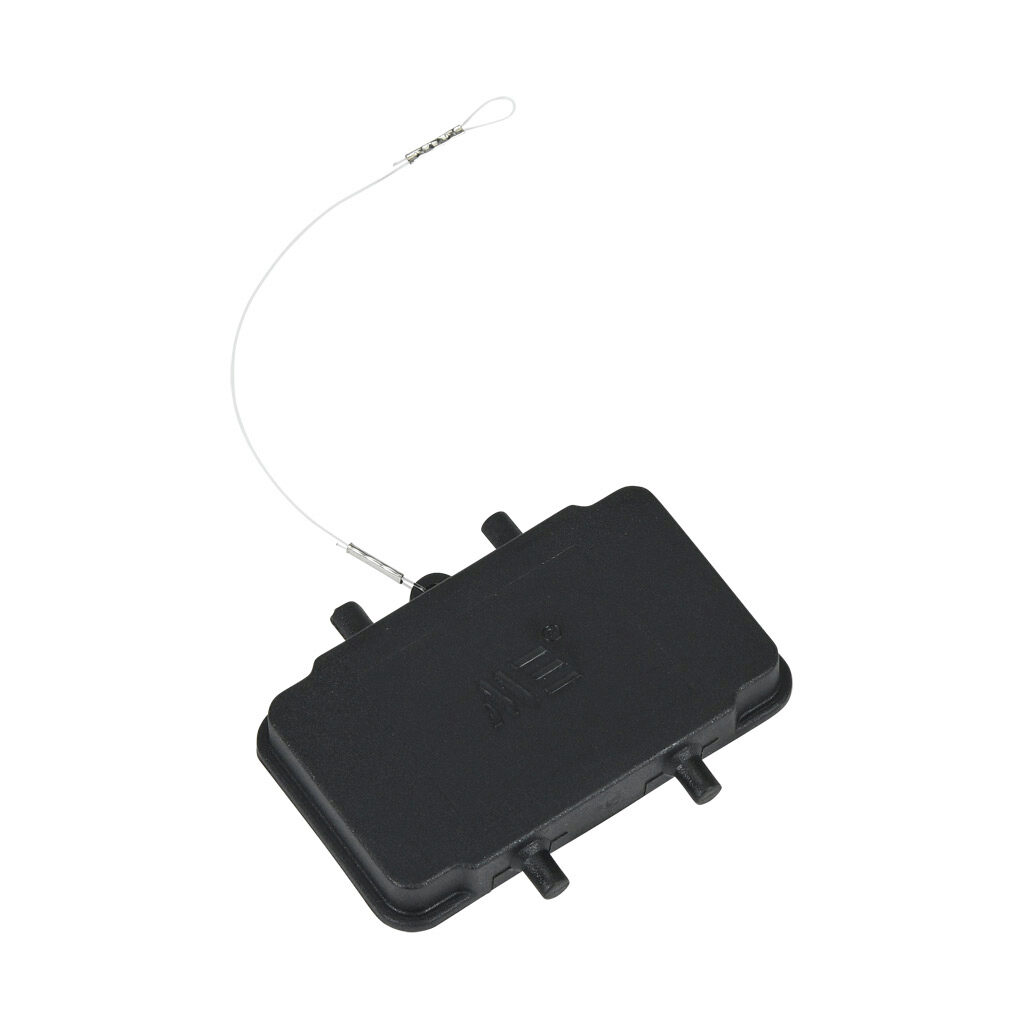 29650 - METE cover housing, 4-peg, connector housing size 10B, gray, heavy-duty thermoplastic. For use with METE size 10B double lever connector housings.