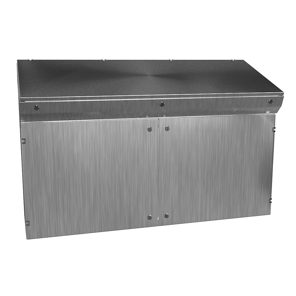 2CSC2060 - Hammond operator console, NEMA 3R/4/4X/12, 38 x 60 x 20in (HxWxD), freestanding, 304 stainless steel, #4 brush finish, 2-door, 1/4-turn semi-flush oil-tight stainless steel latch.