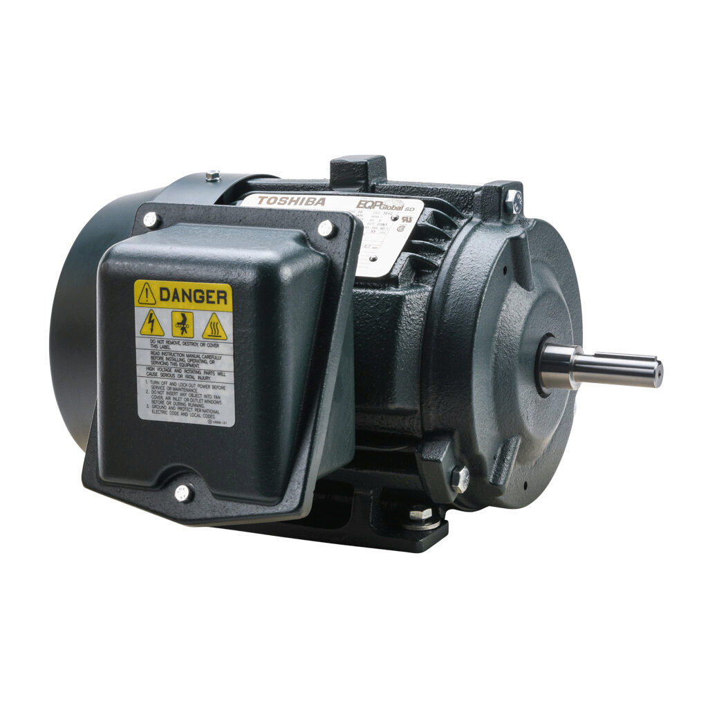 3-44SDSR31H-P - Toshiba SD premium efficiency AC induction motor, high-performance inverter duty and severe duty, 3/4hp, 3-phase, 230/460 VAC, 1800rpm, TEFC, NEMA 56 frame, cast iron, rigid base mount.