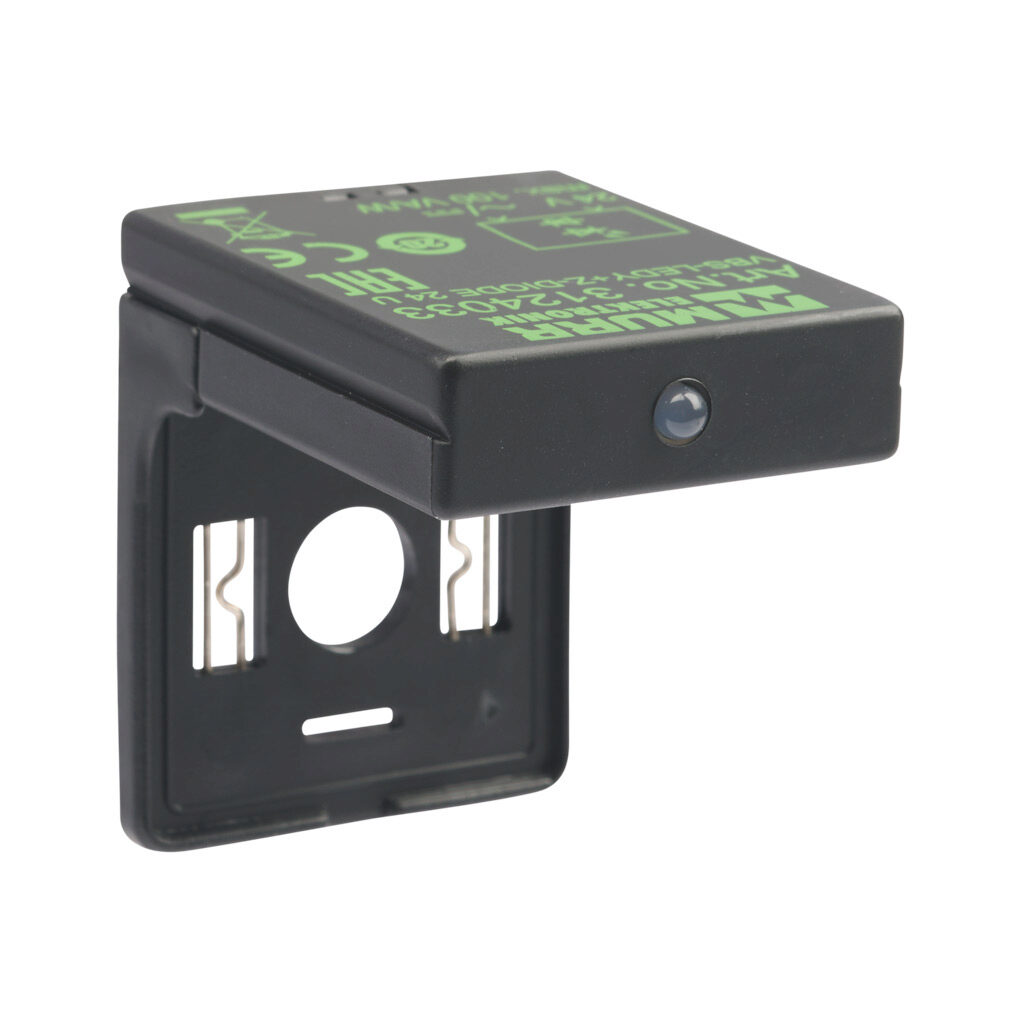 3124033 - Murrelektronik solenoid valve surge suppressor, Zener diode, 18-30 VAC/VDC, 1-phase, 0-60Hz, 100W, vertical mount. For use with 18mm DIN style Form A plug.