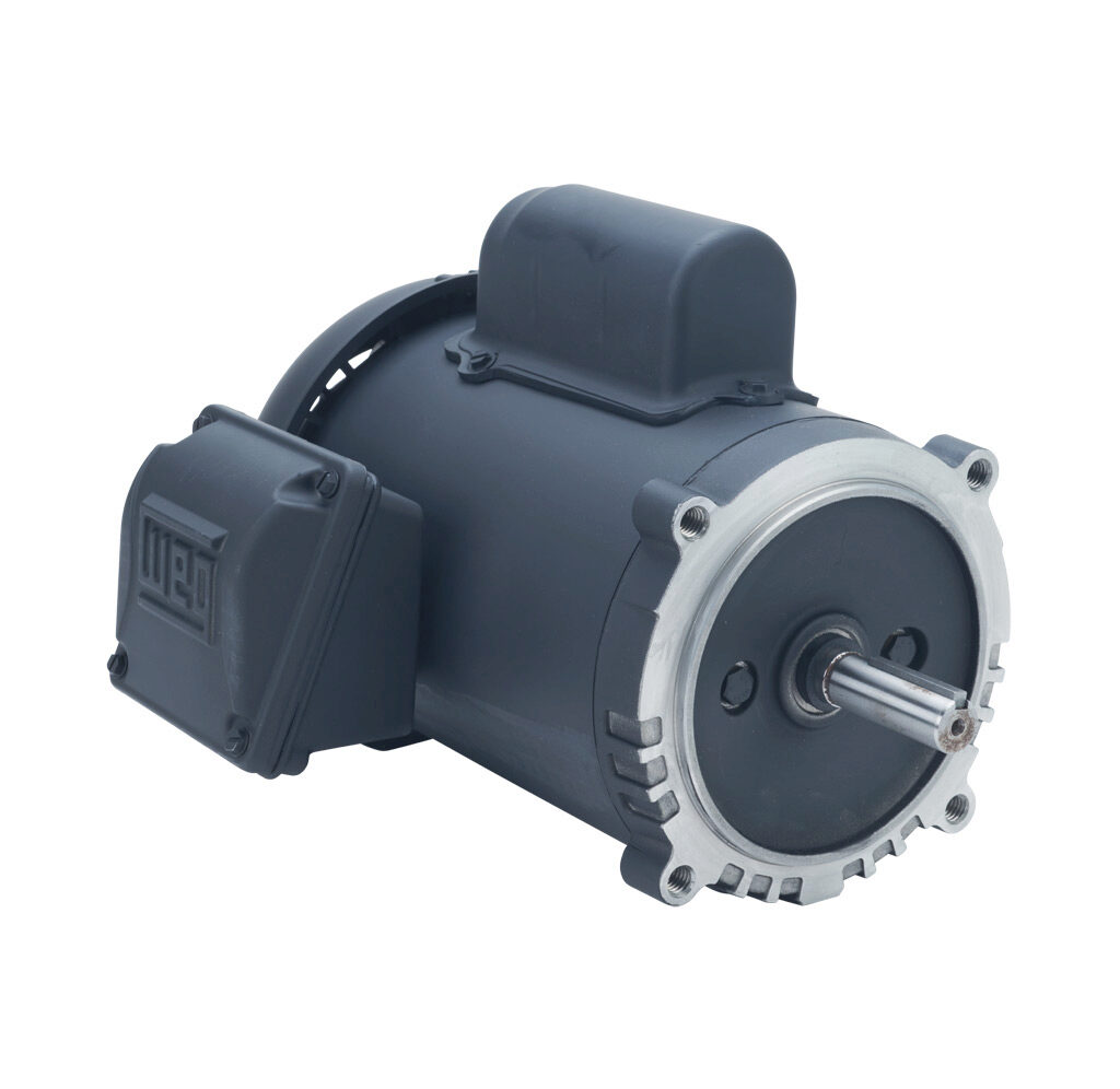 .3318ES1BW56CFL-S - WEG Electric S standard efficiency AC induction motor, general purpose, 1/3hp, 1-phase, 115/208-230 VAC, 1800rpm, TEFC, NEMA 56C frame, rolled steel, C-face mount.