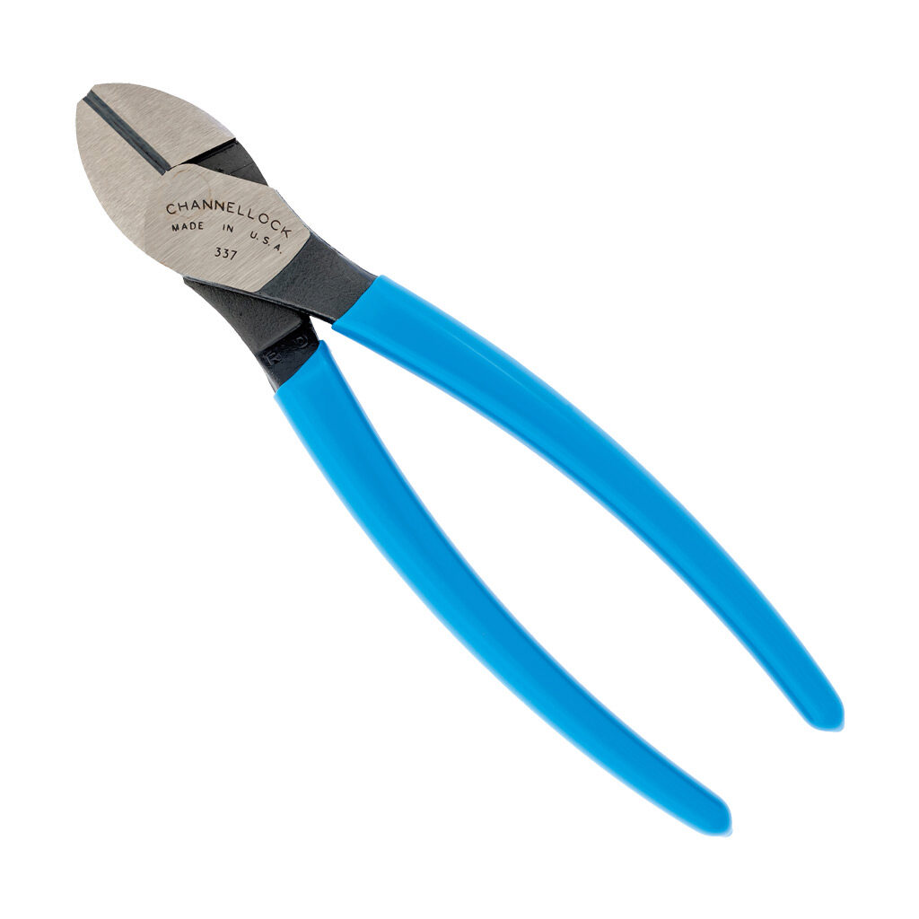 337 - CHANNELLOCK E SERIES diagonal cutters, 7.2in (184mm) overall length, precision knife & anvil cutting edges, classic grip vinyl handles.