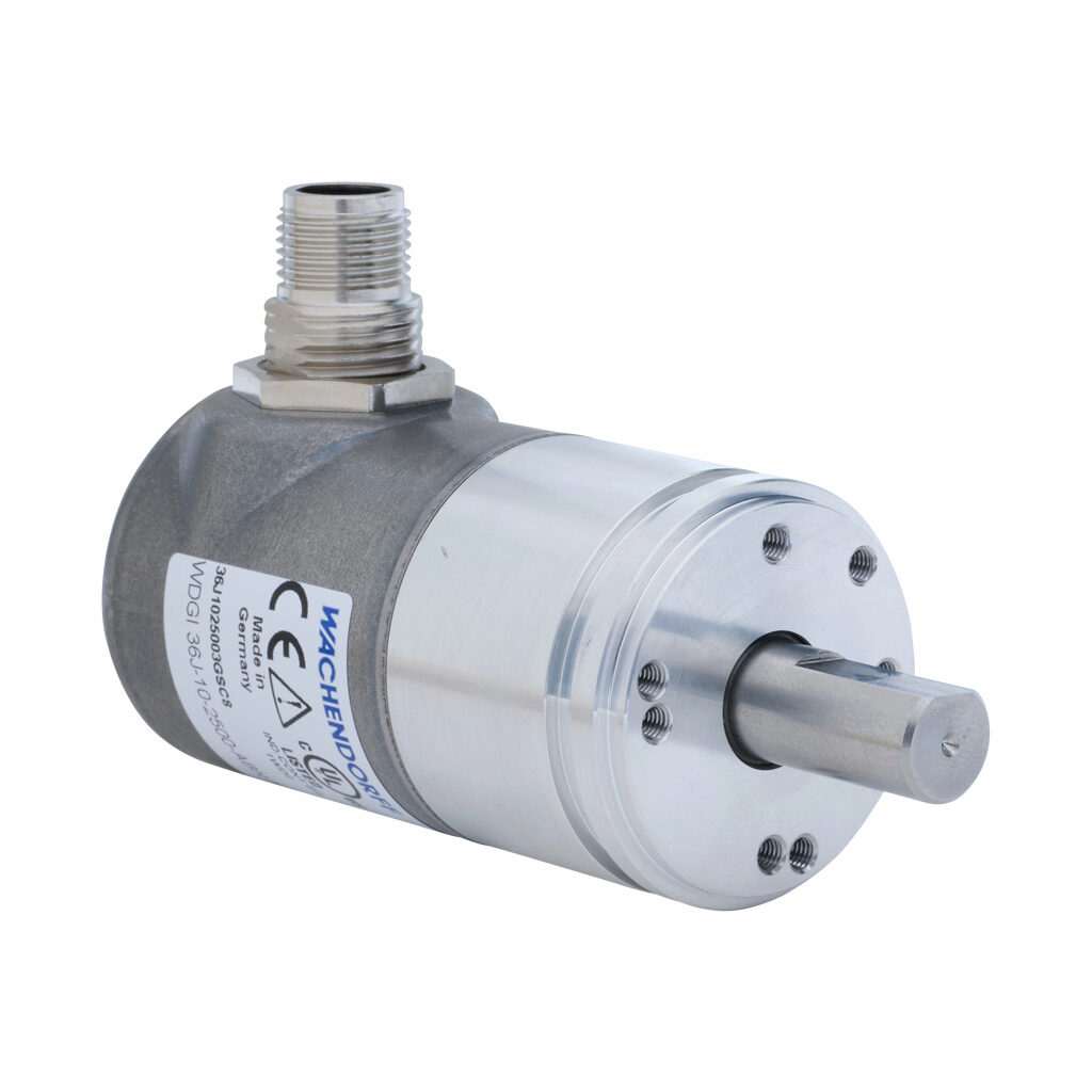 36J1025003GSC8 - Wachendorff Automation WDGI 36J series incremental (quadrature) rotary encoder, 5-30 VDC, universal (line driver or NPN/PNP open collector) output, heavy duty, 2500 ppr, 10mm solid shaft, 36mm diameter body, IP67 and IP69K, radial...