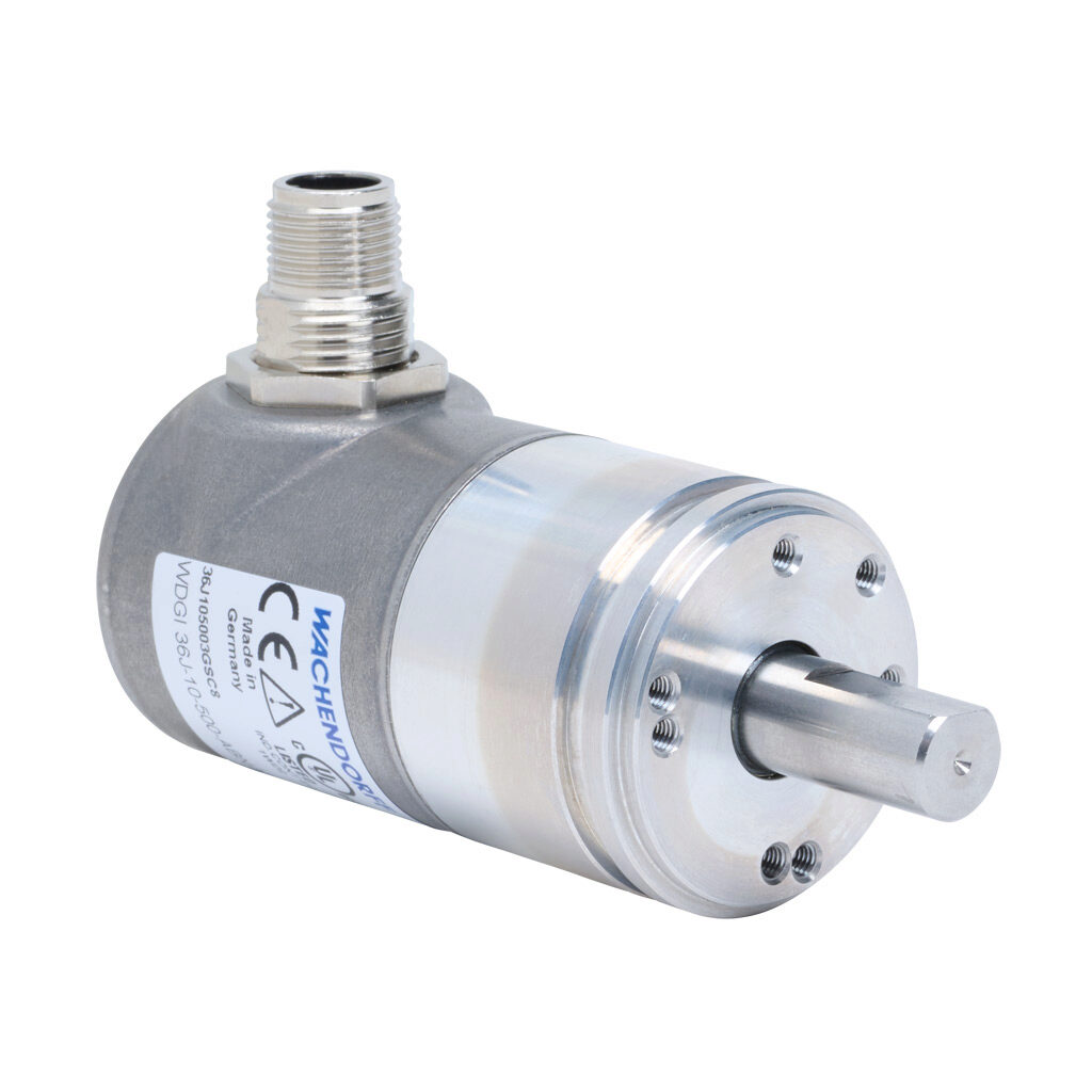 36J105003GSC8 - Wachendorff Automation WDGI 36J series incremental (quadrature) rotary encoder, 5-30 VDC, universal (line driver or NPN/PNP open collector) output, heavy duty, 500 ppr, 10mm solid shaft, 36mm diameter body, IP67 and IP69K, radial e...