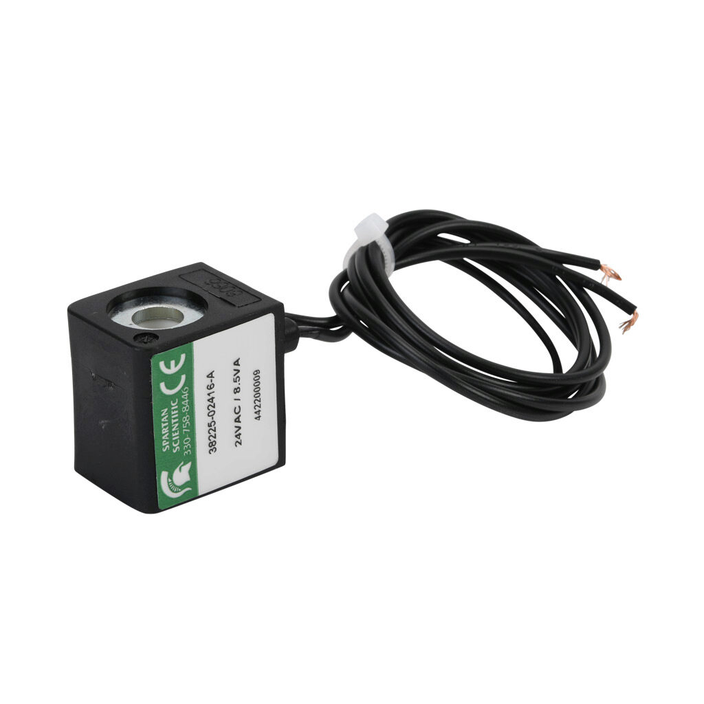 38225-02416-A - Spartan solenoid coil, 24 VAC, 8.5 VA, 18in 22 AWG pigtail. For use with 3580, 3525 and 3527 series Spartan valves.