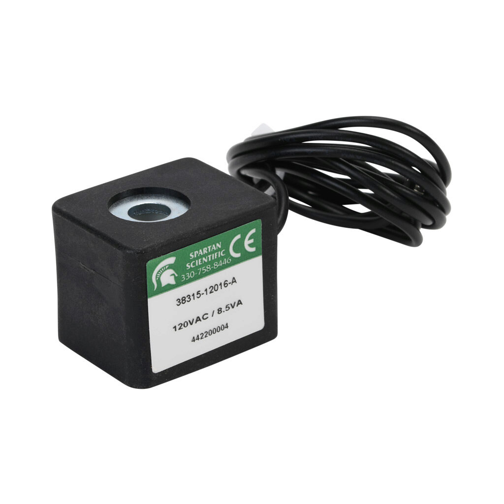 38315-12016-A - Spartan solenoid coil, 120 VAC, 8.5 VA, 18in 22 AWG pigtail. For use with 3516 series Spartan valves.