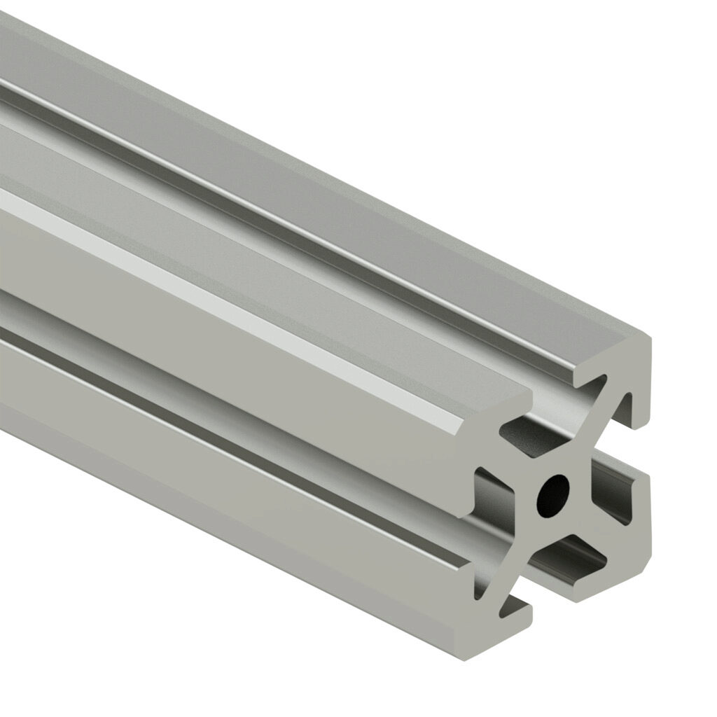 40-4040C - SureFrame 40 Series standard T-slotted rail, silver, 6063-T6 anodized aluminum alloy, cut to length, 40 x 40mm profile, slot size 8.
