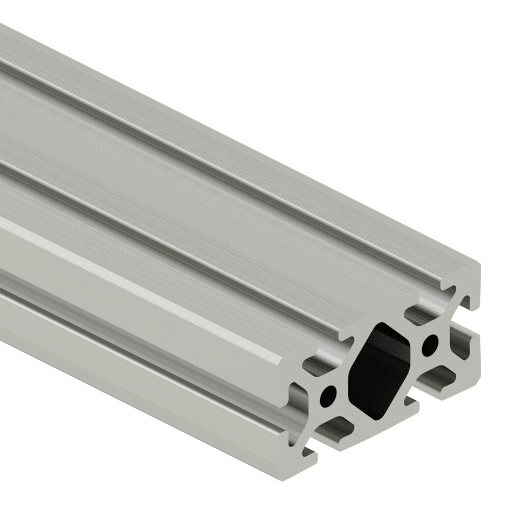 40-4080C - SureFrame 40 Series standard T-slotted rail, silver, 6063-T6 anodized aluminum alloy, cut to length, 40 x 80mm profile, slot size 8.
