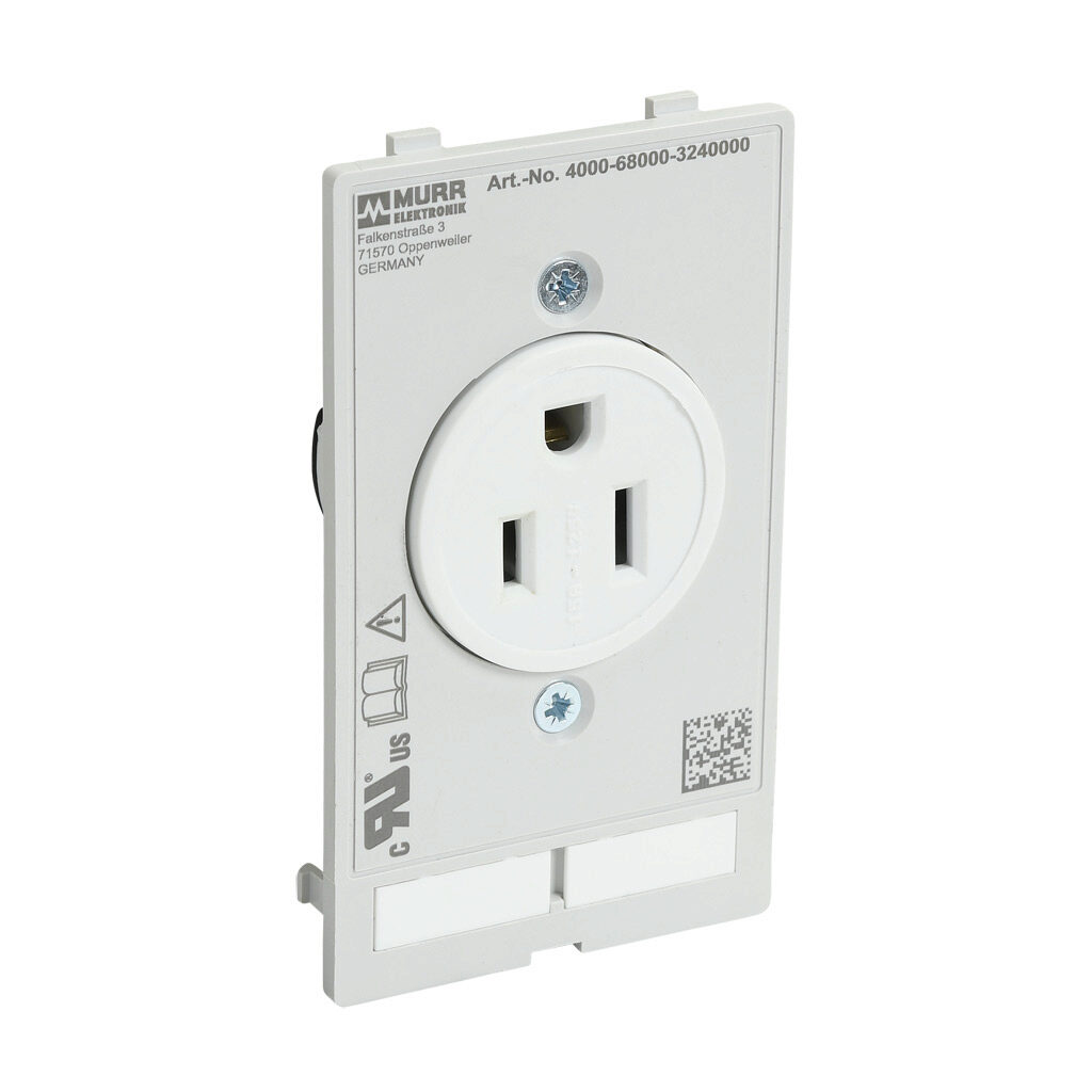 4000-68000-3240000 - Murrelektronik Modlink panel interface insert, single 120 VAC outlet, single frame. For use with Modlink series frames.