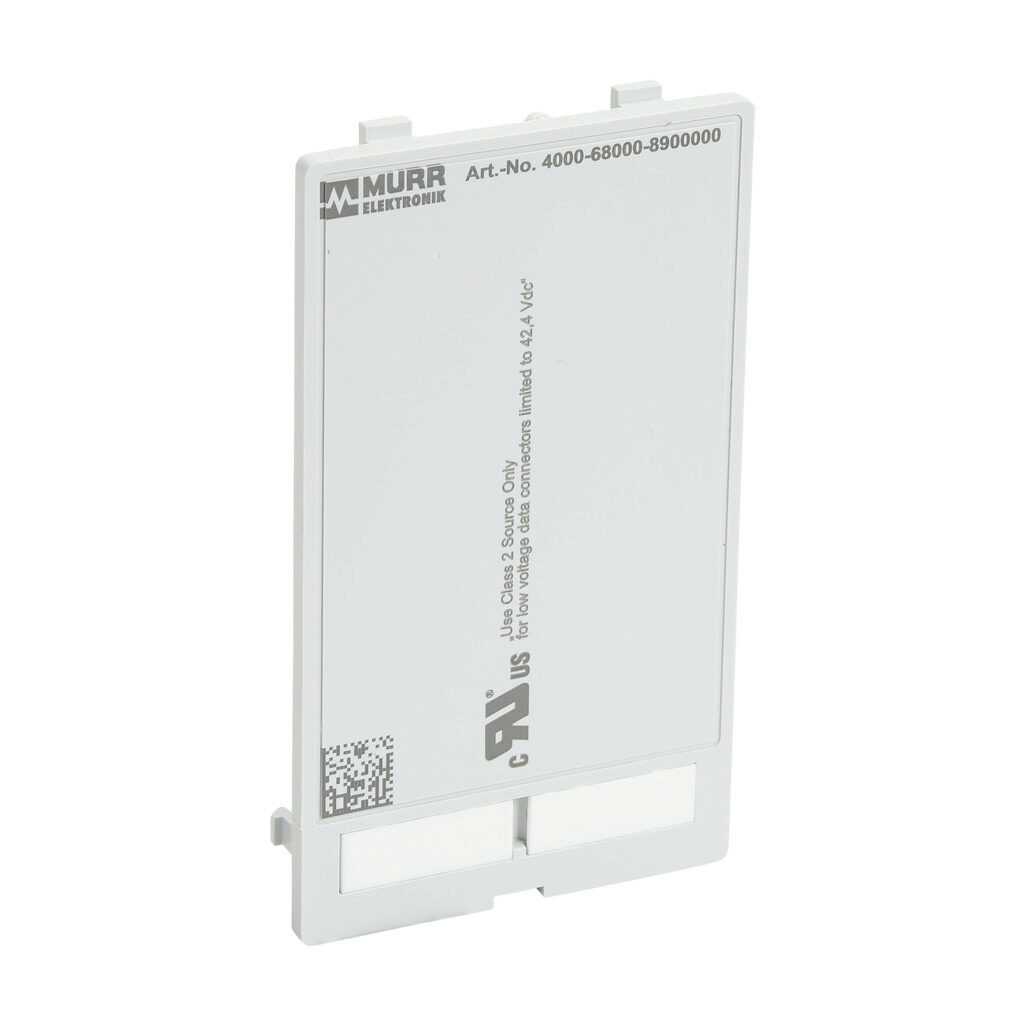 4000-68000-8900000 - Murrelektronik Modlink panel interface insert, blank insert, single frame. For use with Modlink series frames.