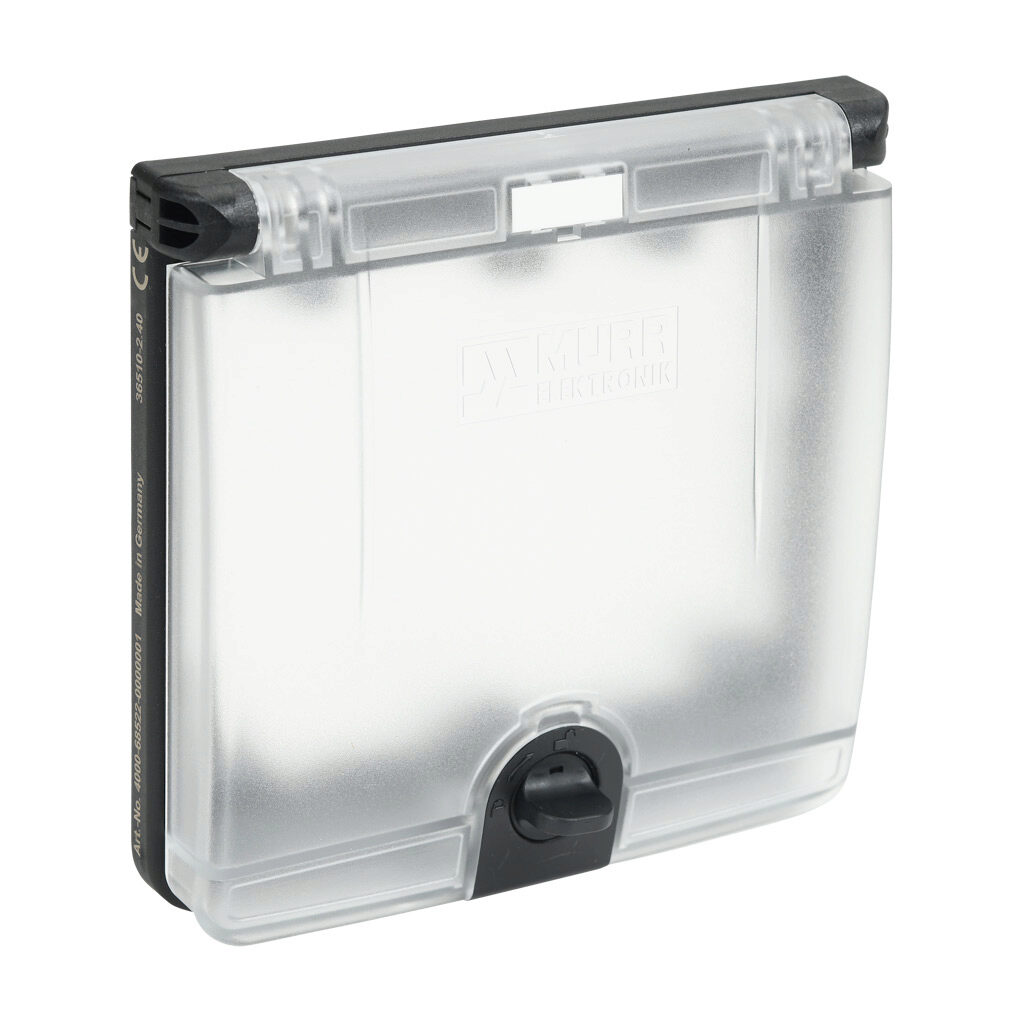 4000-68522-0000001 - Murrelektronik Modlink panel interface frame, double frame, polyamide housing, black, single hinged, polycarbonate cover, transparent. For use with (2) Modlink series inserts.