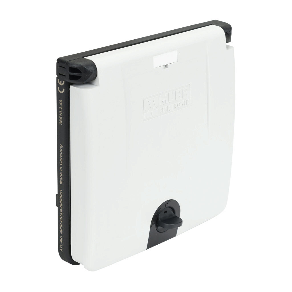 4000-68524-0000001 - Murrelektronik Modlink panel interface frame, double frame, polyamide housing, black, single hinged, PBT thermoplastic elastomer cover, gray. For use with (2) Modlink series inserts.